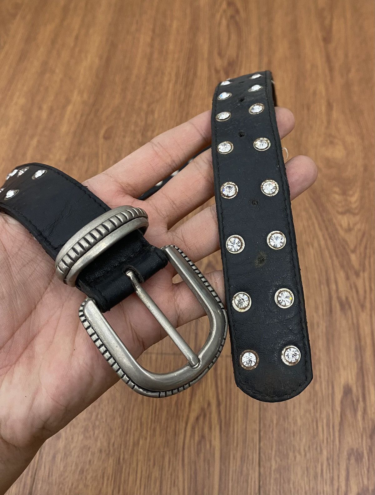 If Six Was Nine × Japanese Brand × Le Grande Bleu (L.G.B.) Crystal leather belt Size ONE SIZE - 3 Thumbnail