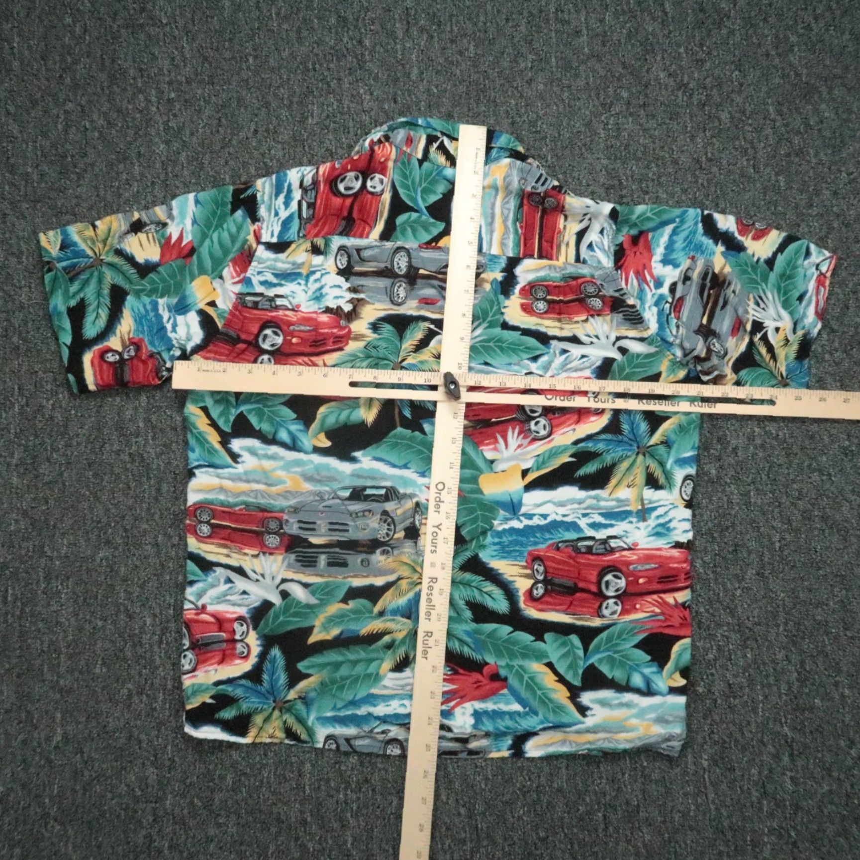 Reyn Spooner VINTAGE Reyn Spooner Shirt Mens XS Green Blue Hawaiian Cars USA Short Sleeve Button-Up Geometric Pattern Casual Travel 50s 60s Mens Size US XS / EU 42 / 0 - 4 Thumbnail