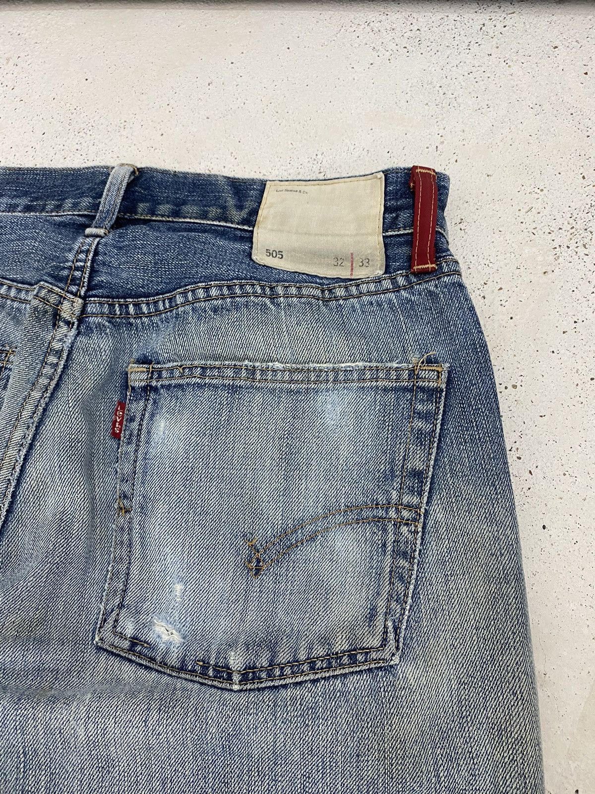 Levi's Levis 505 Japan Market J03 Button Distress Denim Washed Size US 30 / EU 46 - 14 Thumbnail