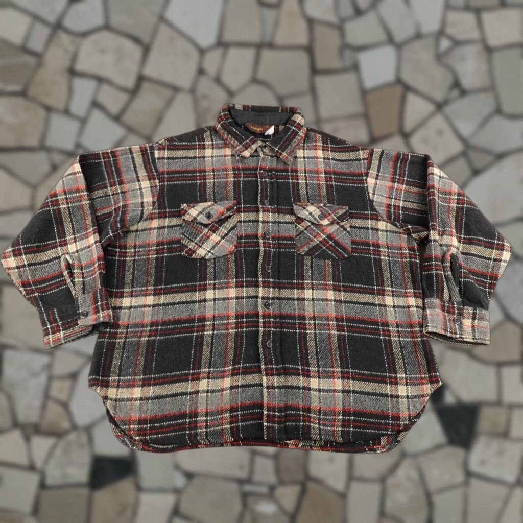 Wrangler Vintage Wrangler Shirt Mens XL Black Beige Plaid Flannel Shacket Western Heavy Size US XL / EU 56 / 4 - 1 Thumbnail