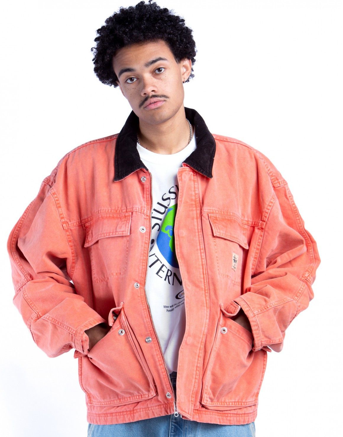 Stussy Stussy Washed Canvas Shop Jacket Orange Size US L / EU 52-54 / 3 - 9 Thumbnail