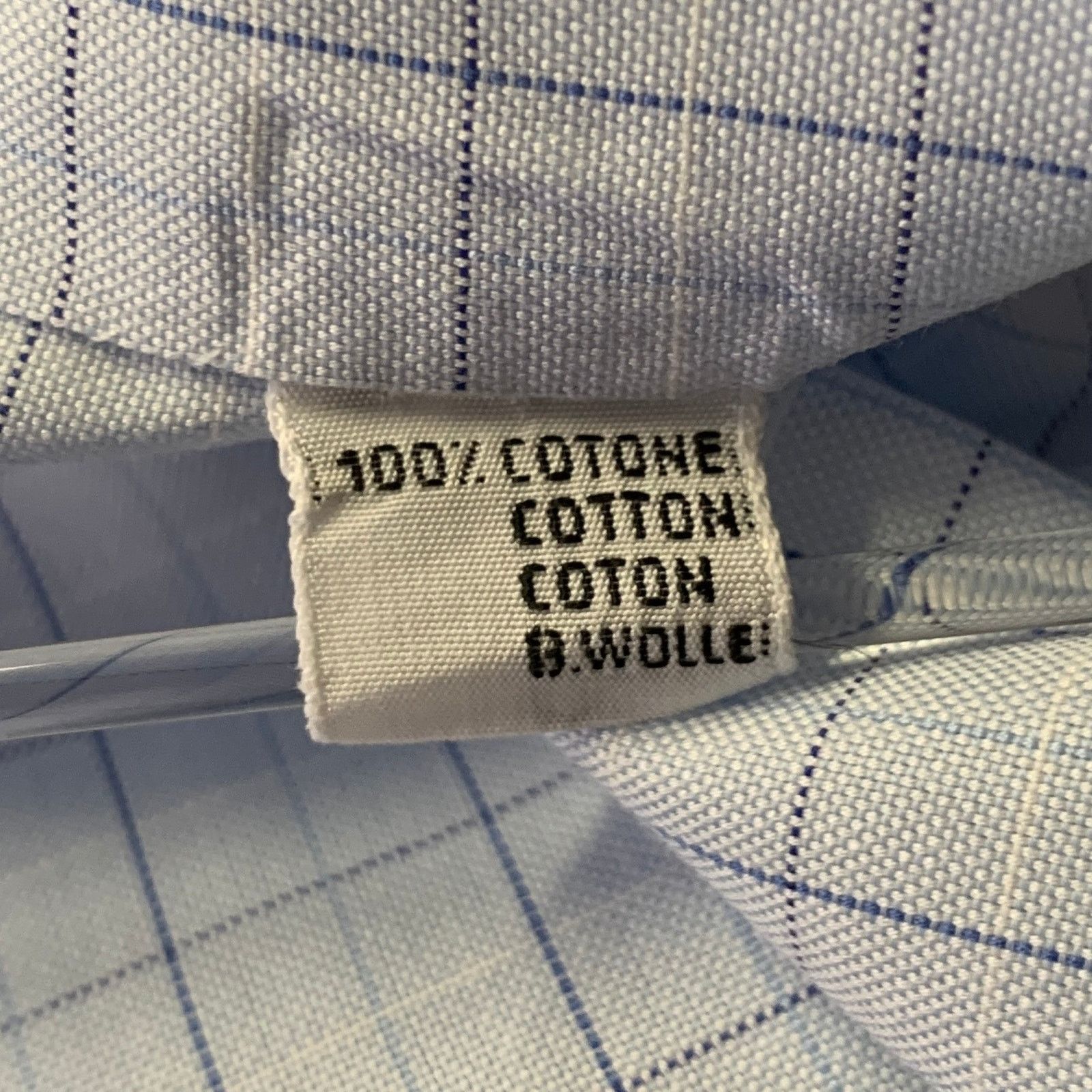 Kiton KITON L Light Blue Windowpane French Cuff Long Sleeve Shirt Size 48R - 7 Thumbnail