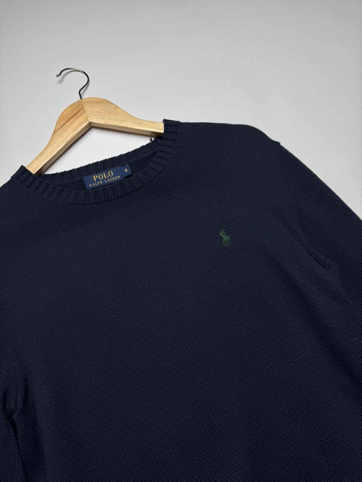Polo Ralph Lauren Polo Ralph Lauren Navy Cotton Crewneck Sweater - Green Pony Size US S / EU 44-46 / 1 - 3 Thumbnail