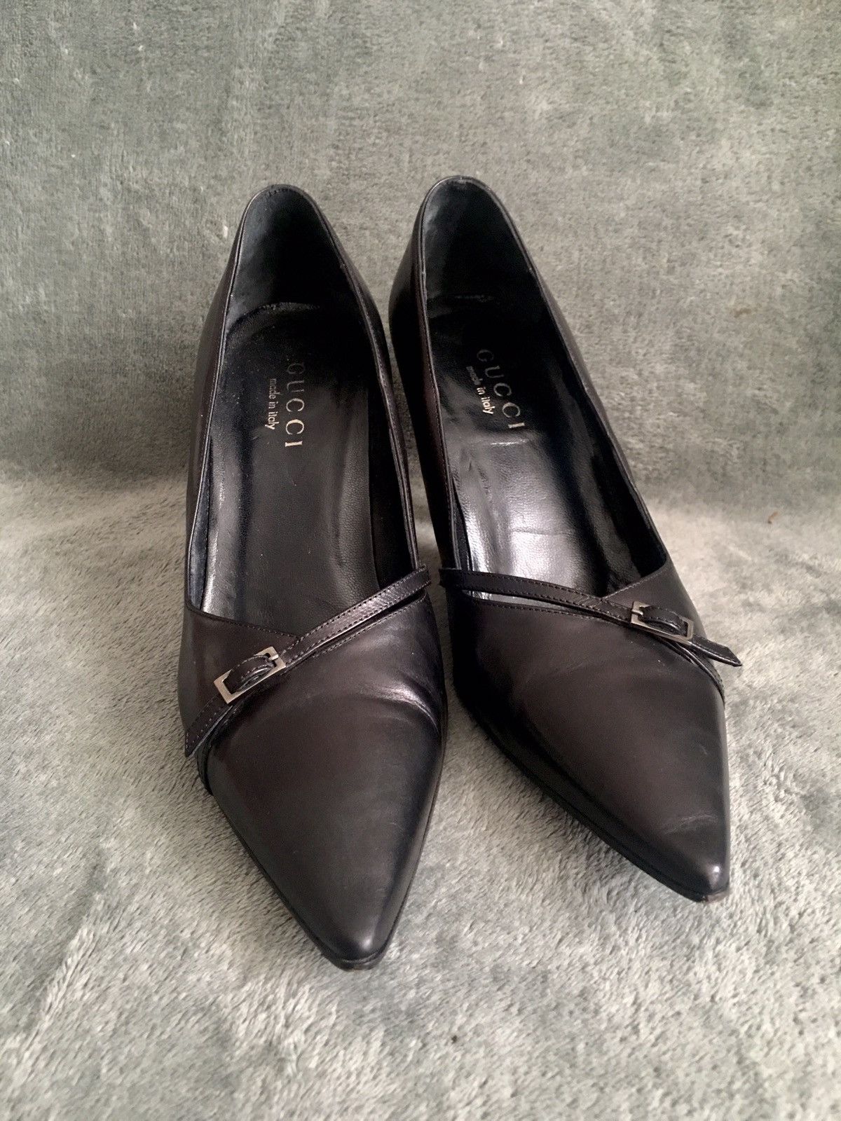 Gucci GUCCI Black Leather Heels Pumps Size EU 37 Size US 7 / IT 37 - 2 Thumbnail