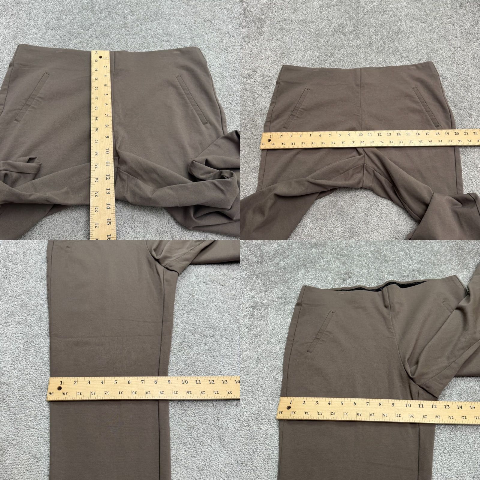 Old Navy Chico's Pull On Ankle Trouser Pants Womens 2.5 Brown Mid Rise Stretch Work 36x26 Black Nylon Rayon Spandex Cropped Straight Classic 90s Size 26" / US 2 / IT 38 - 9 Thumbnail