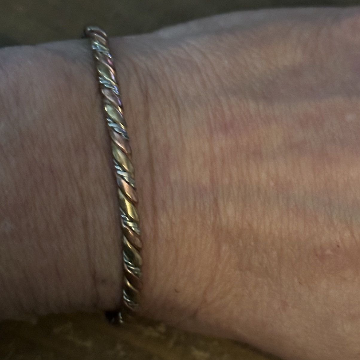 Vintage Vintage copper and silver twisted cuff bangle bracelet Size ONE SIZE - 2 Thumbnail