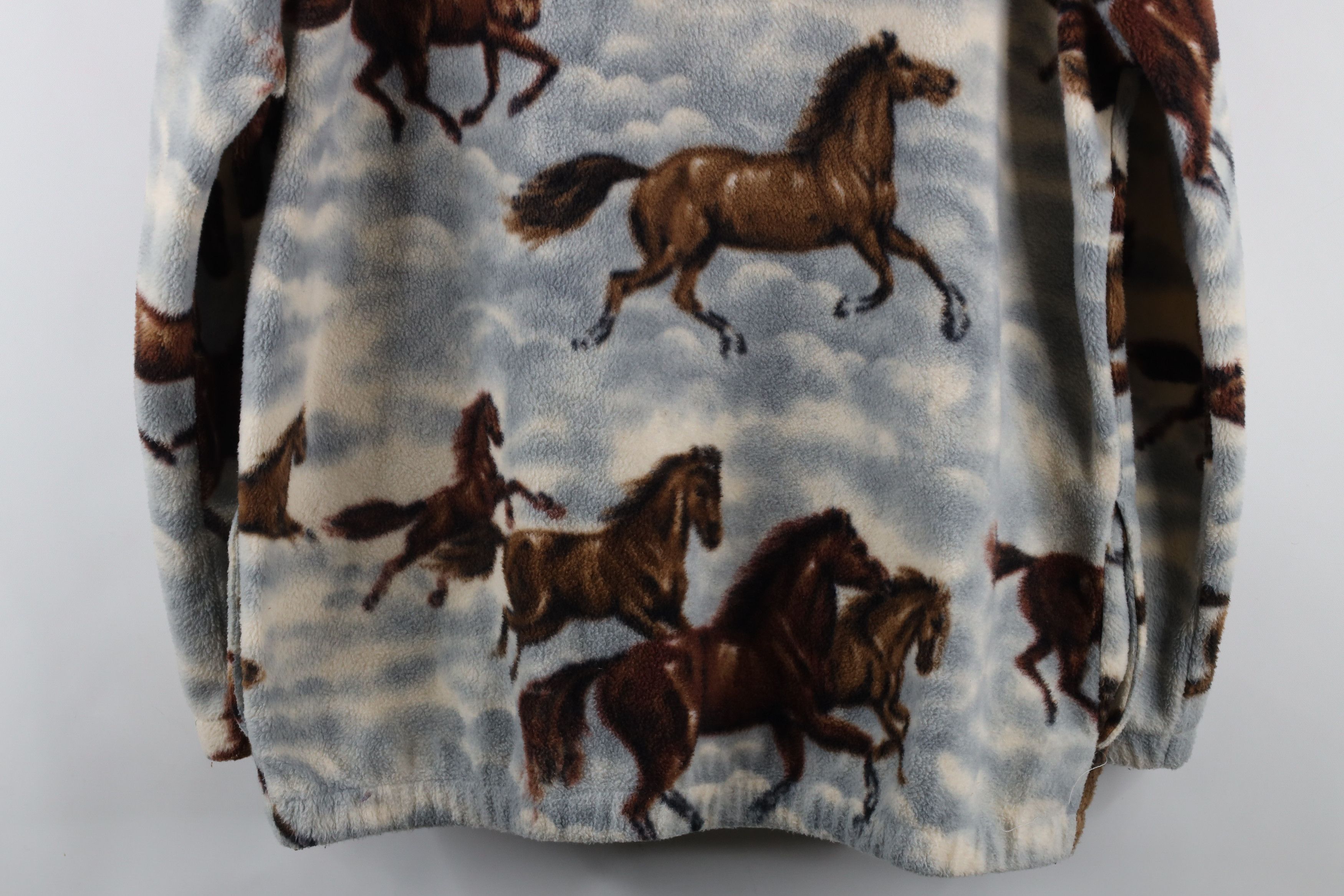 Vintage Vintage 90s Streetwear Equestrian Over Print Fleece Jacket Size XL / US 12-14 / IT 48-50 - 13 Thumbnail