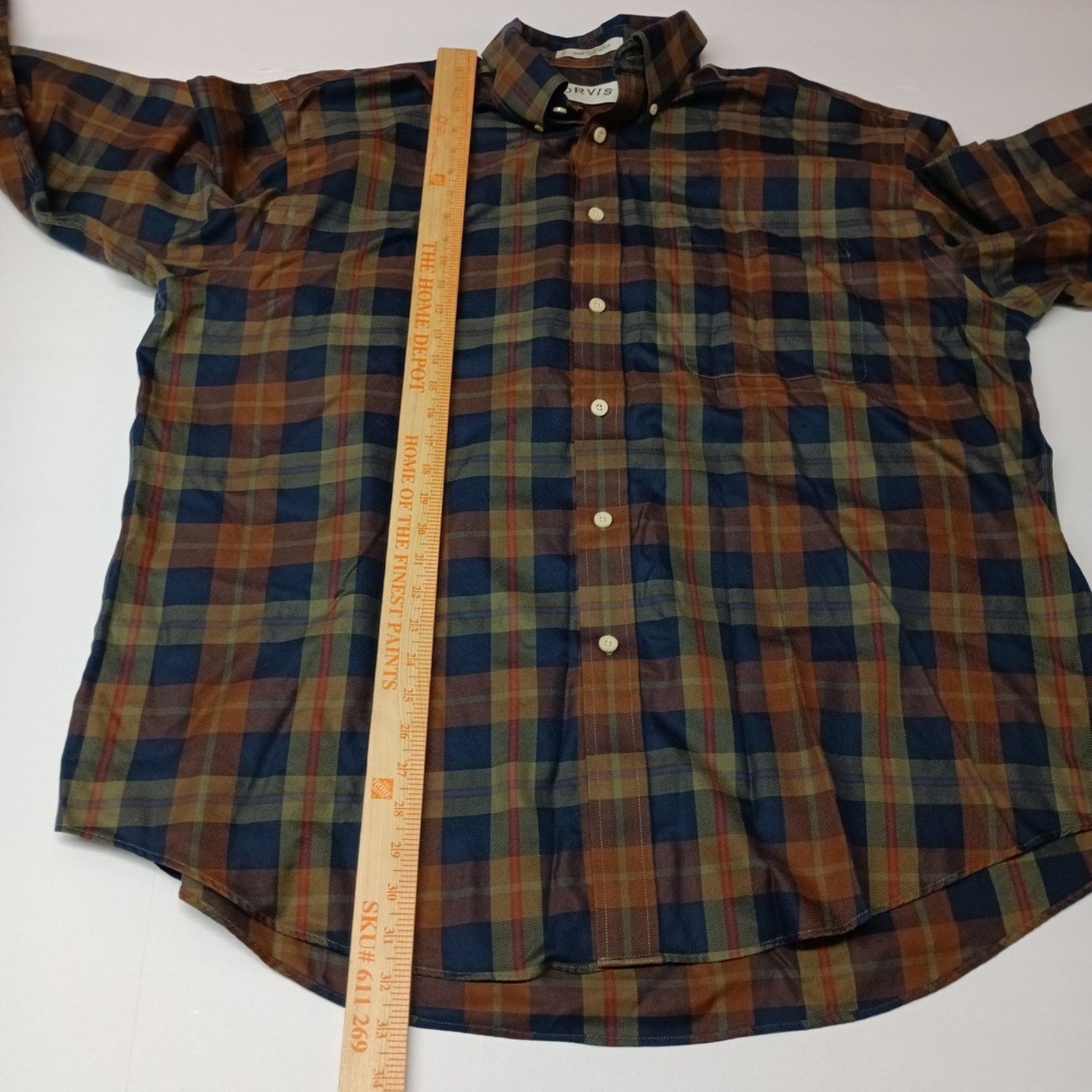 Orvis Orvis Plaid Shirt Men's Size 2XL Brown, Blue, Green Plaid Size US XXL / EU 58 / 5 - 6 Thumbnail