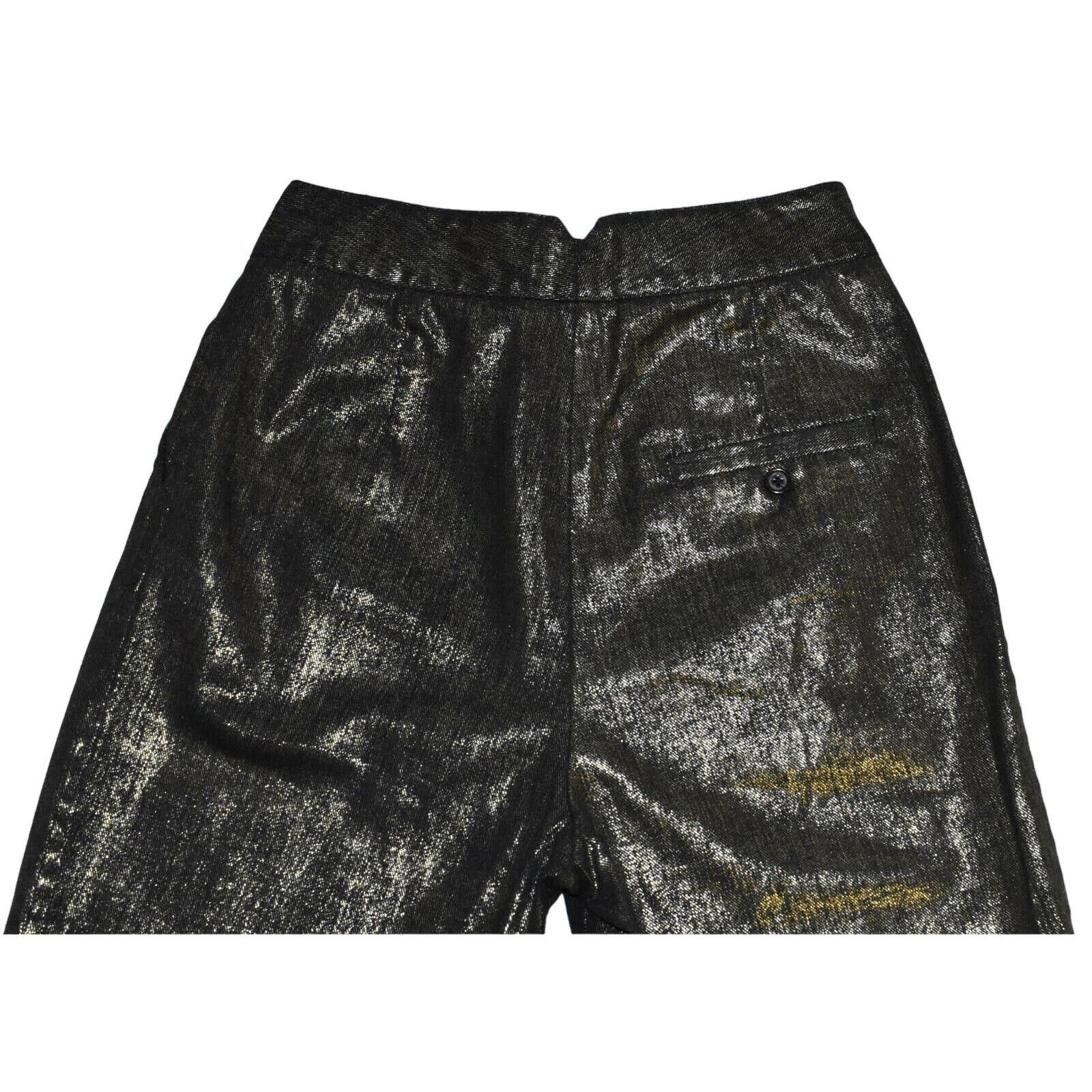 3.1 Phillip Lim NEW 3.1 PHILLIP LIM Gold Metallic Cotton Cropped Pants Sz S Size 26" / US 2 / IT 38 - 4 Thumbnail