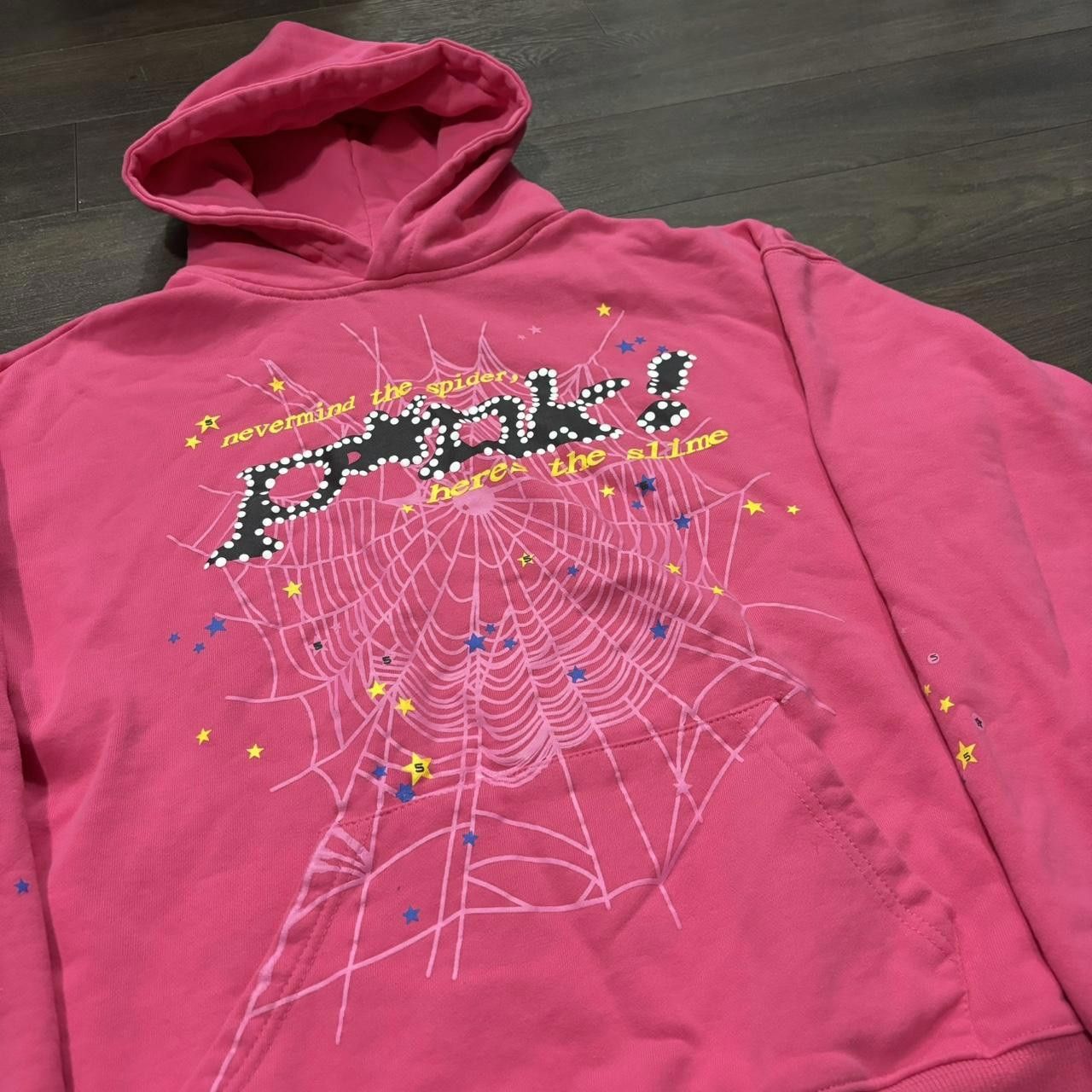 spider never mind the spiders here’s the slime pink hoodie