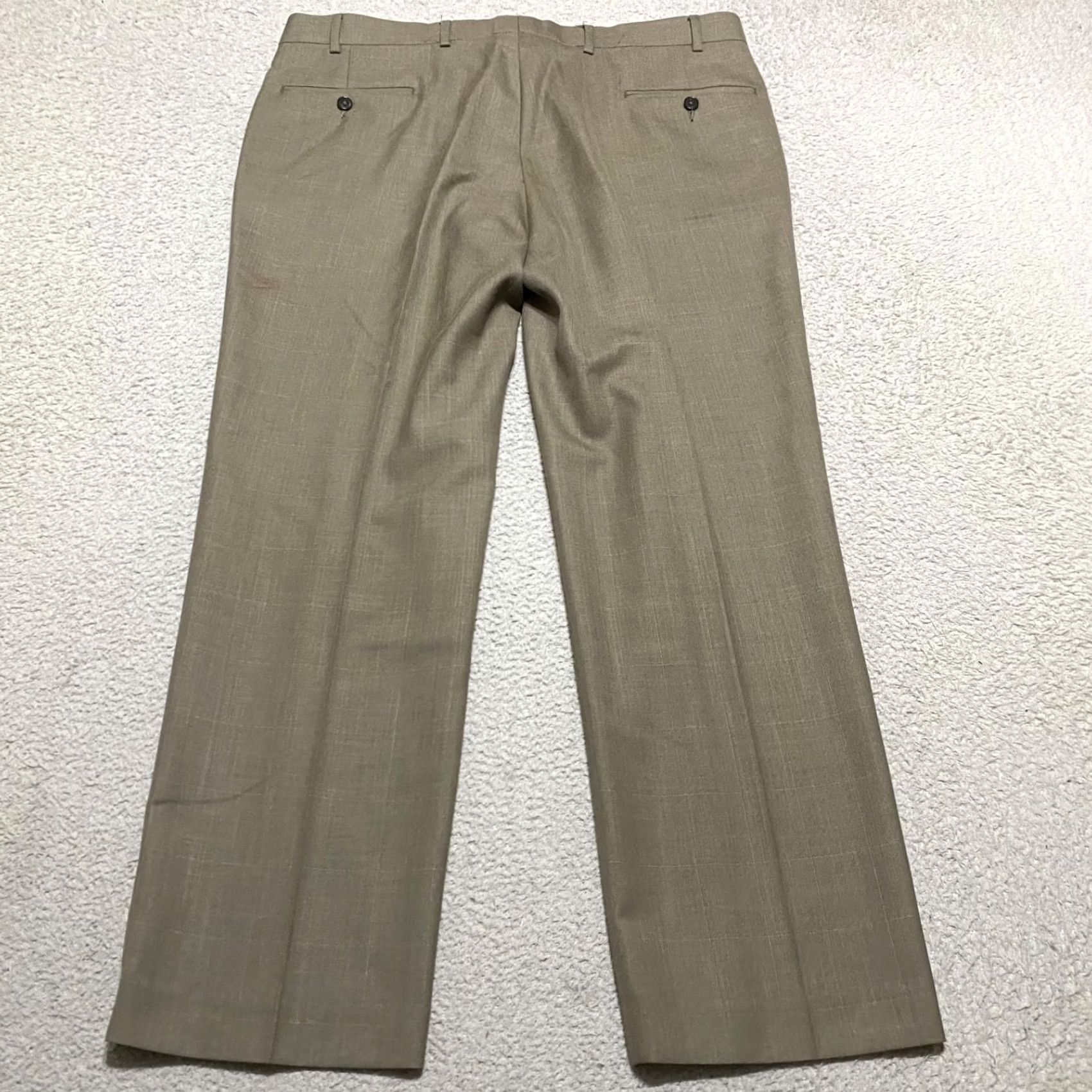 Calvin Klein Calvin Klein Pants Mens 36x29 Brown Flat Front Straight Dress Business Office Size US 36 / EU 52 - 2 Thumbnail