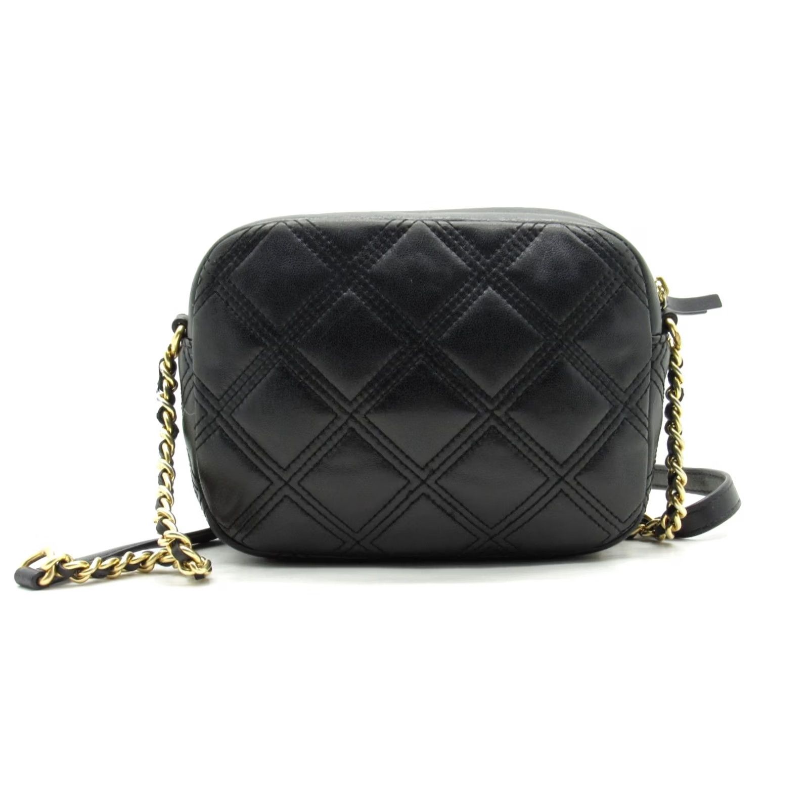 Tory Burch Tory Burch Kira Small Bag Black Women’s Shoulder Handbag Quilted Chevron Leather Gold Hardware Crossbody Strap Adjustable Inner Pockets Size ONE SIZE - 4 Thumbnail