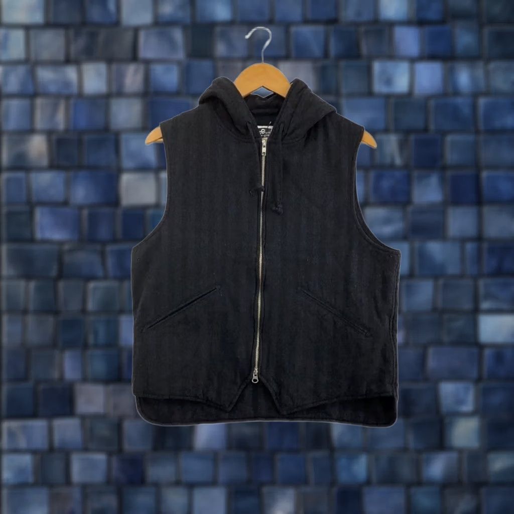 Engineered Garments Engineered Garments Hooded Vest Mens L Wool Gray Herringbone Casual Used Shirt, Coat? Size US L / EU 52-54 / 3 - 1 Thumbnail