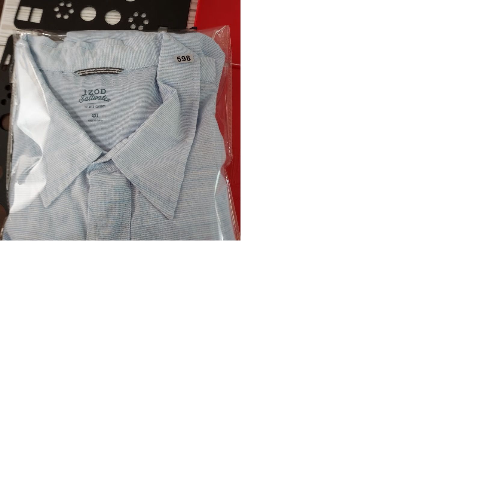 Izod Izod Saltwater Shirt Men's 4XL Button Up Short Sleeve Golf Fishing Beach Size US XXL / EU 58 / 5 - 9 Thumbnail