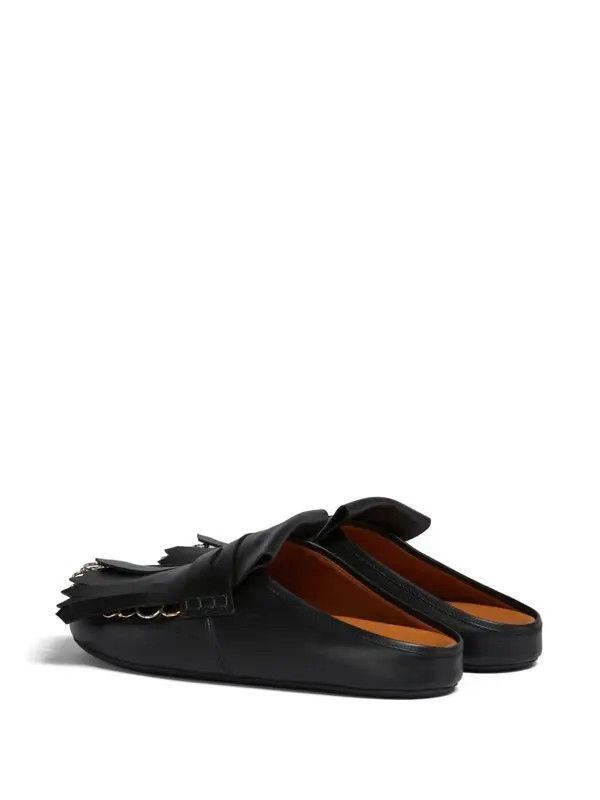 Marni o1w1db10325 Fringed Leather Sandals in Black Size US 8 / EU 41 - 3 Thumbnail