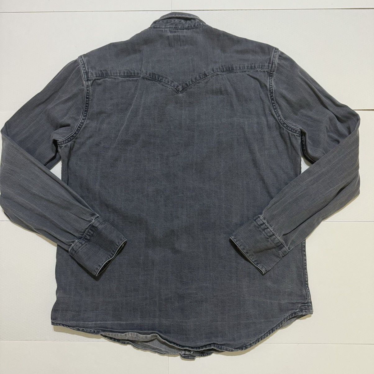 Levi's × Vintage Levi's Denim Black Grey Mens Shirt Snap Button Long Sleeve Size US L / EU 52-54 / 3 - 7 Thumbnail