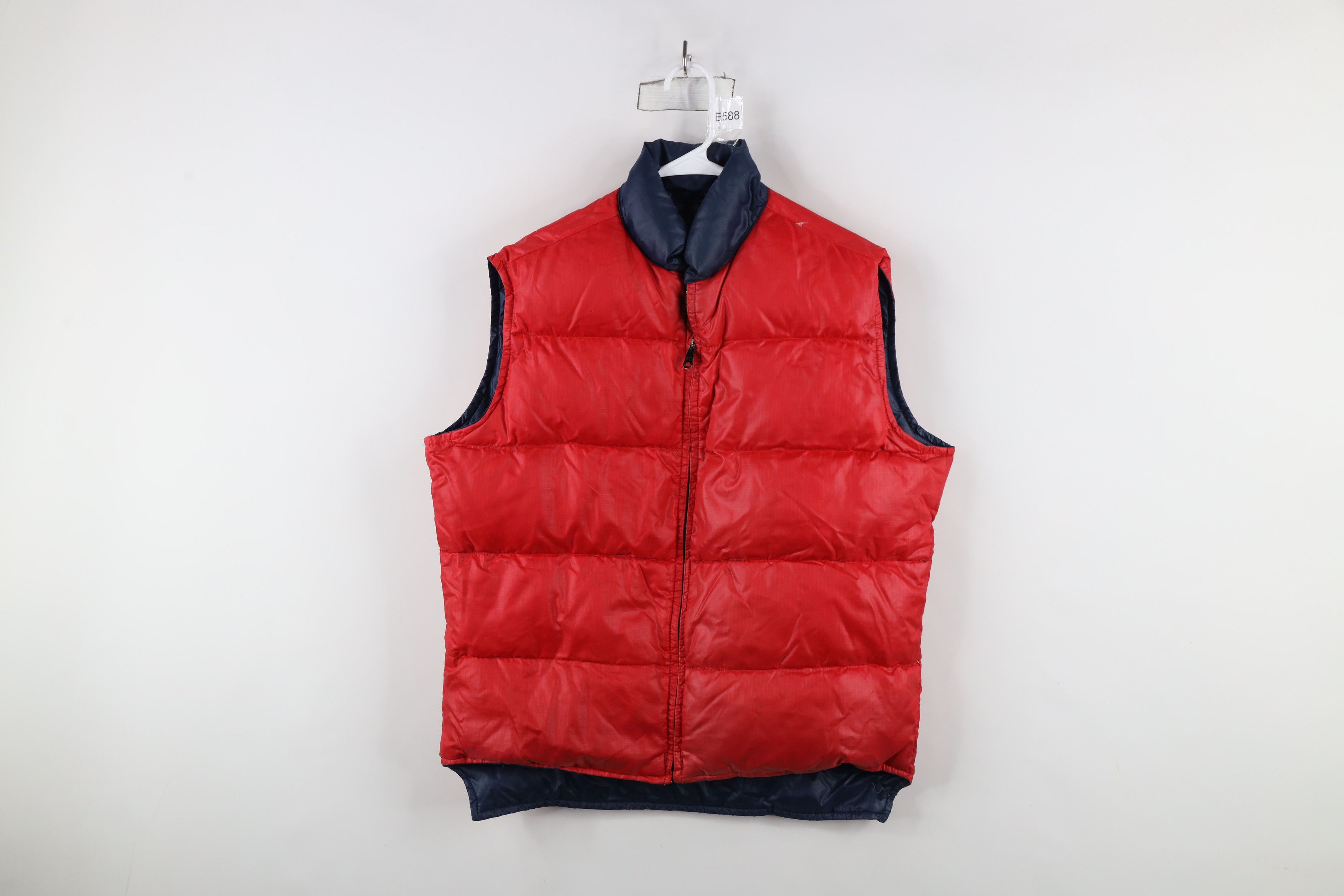 Vintage Vintage 70s Streetwear Reversible Down Puffer Vest Jacket Size US L / EU 52-54 / 3 - 1 Thumbnail
