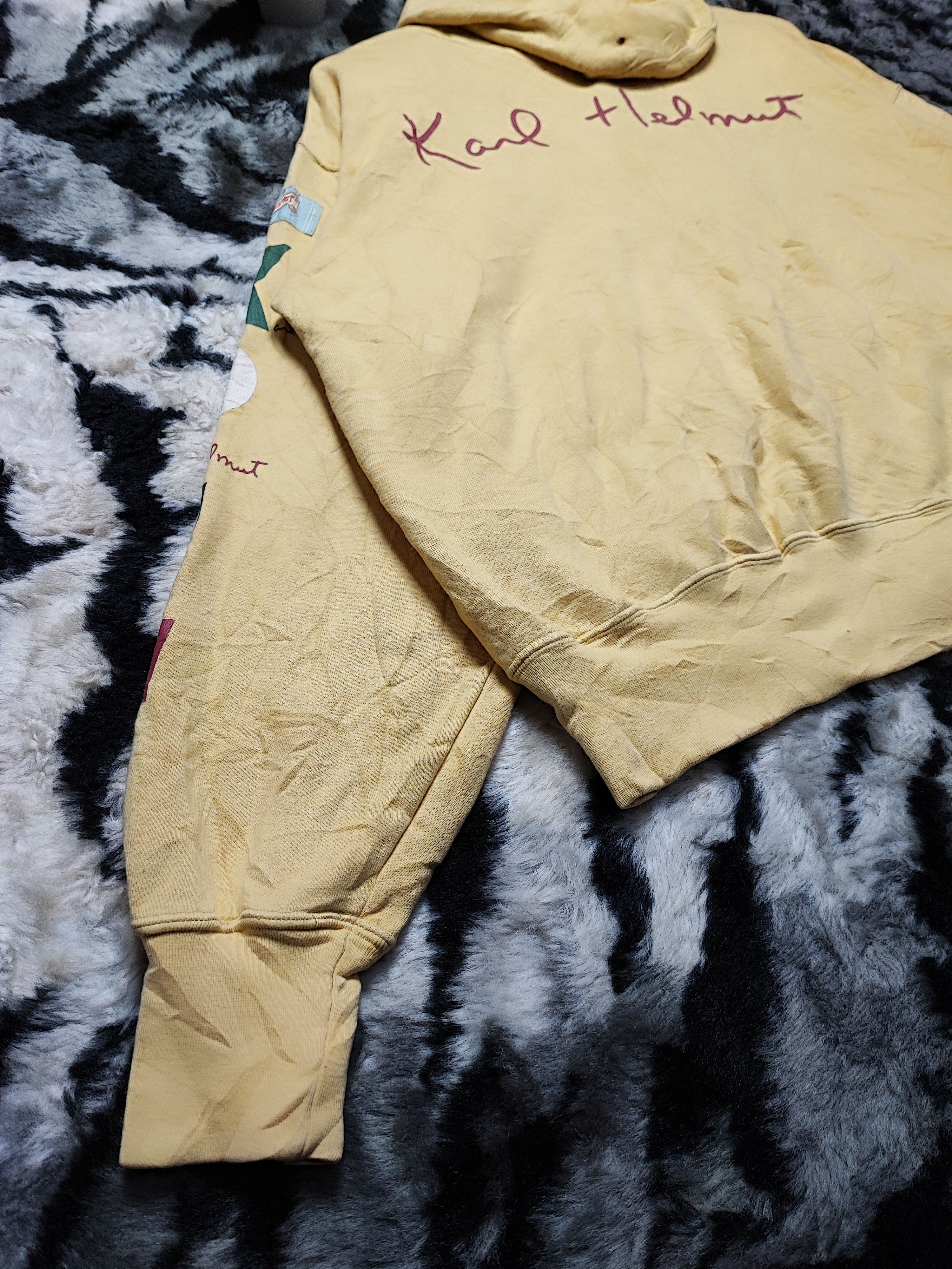 Designer Vintage Karl Helmut Big Logo Patched Zip up Hoodie Size US L / EU 52-54 / 3 - 14 Thumbnail