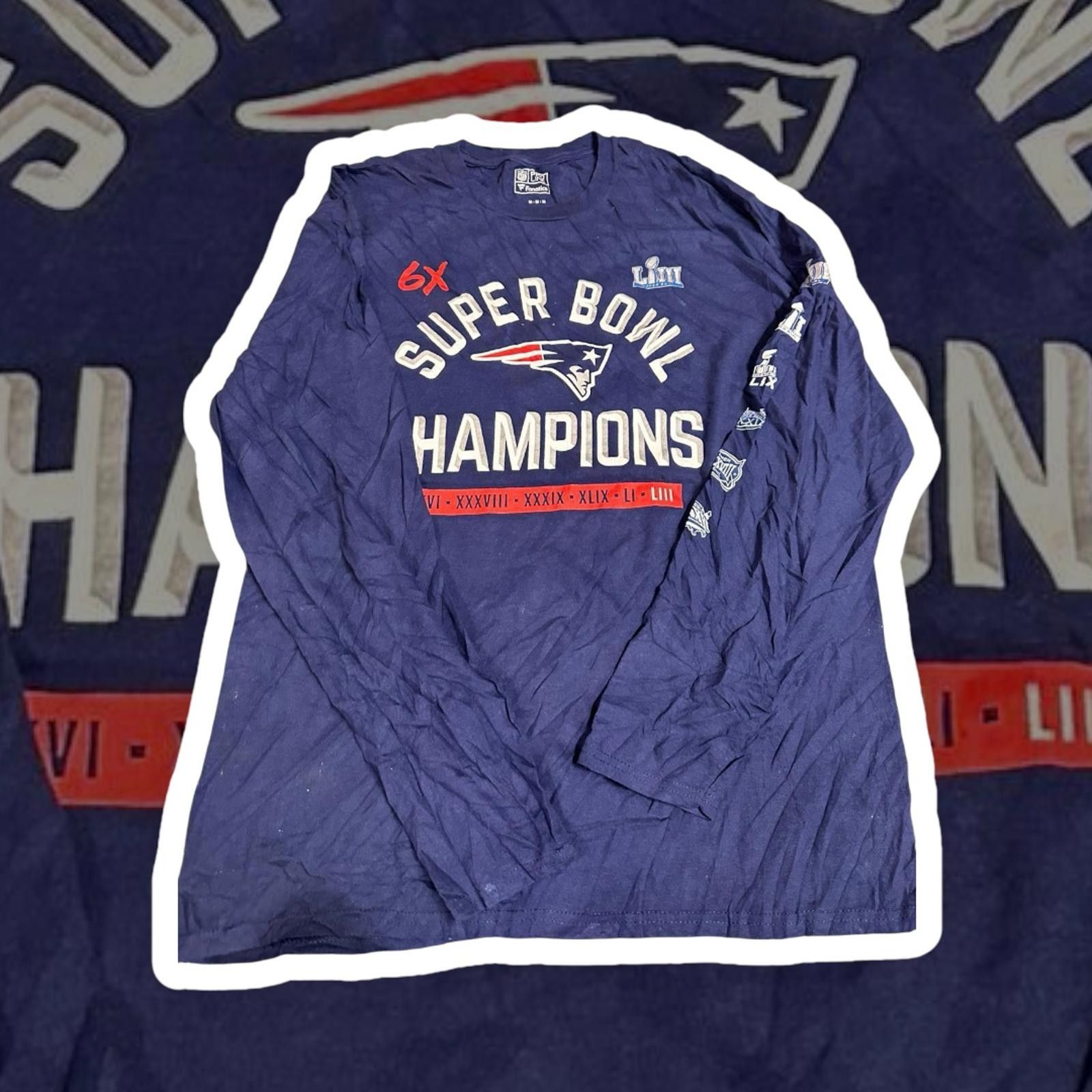 Designer New England Patriots Super Bowl Champions Long Sleeve Size US M / EU 48-50 / 2 - 1 Thumbnail
