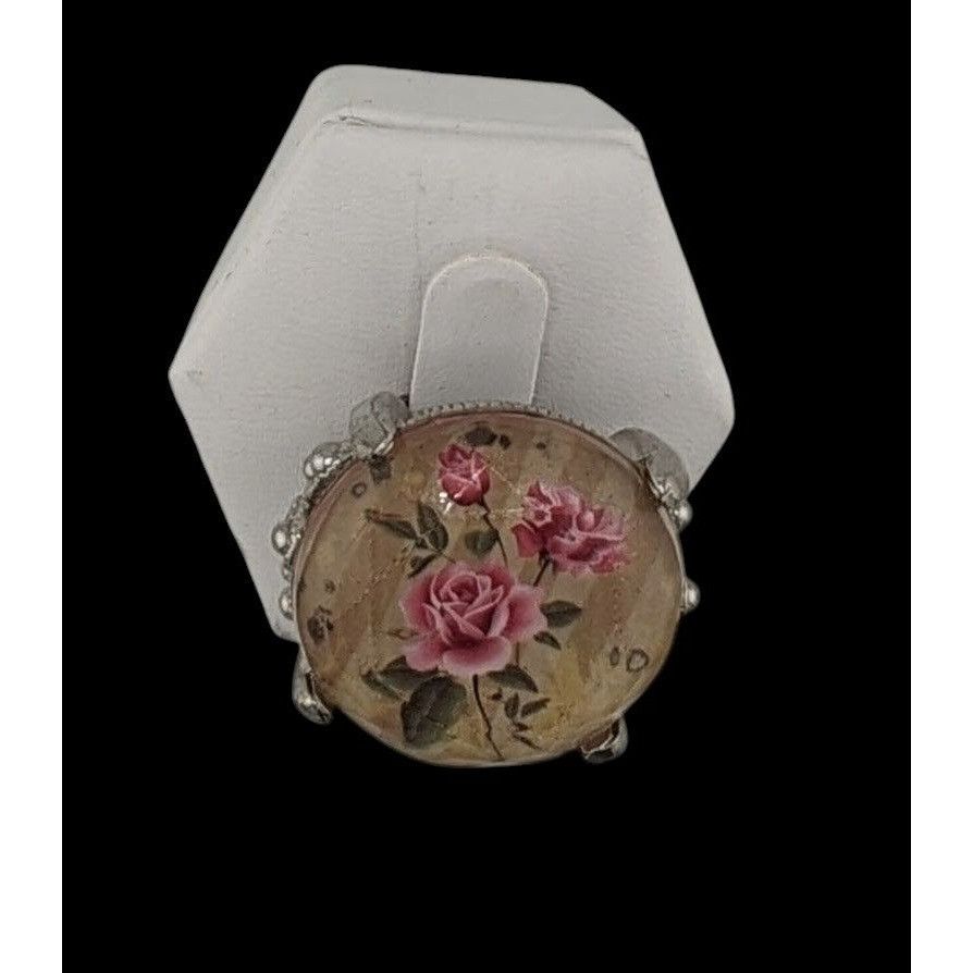 Other Vintage Cottagecore Floral Statement Ring With Prismatic Shi Size ONE SIZE - 3 Thumbnail