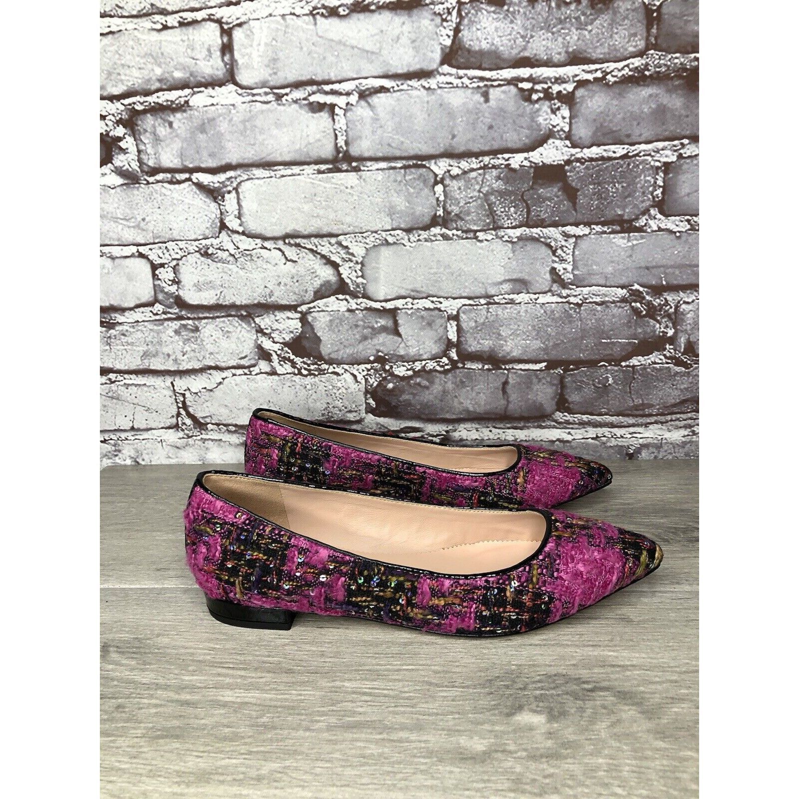 J.Crew J. Crew K2904 Pink Fresh Berry Tweed Pointed Toe Flats Women Size US 7 / IT 37 - 19 Thumbnail