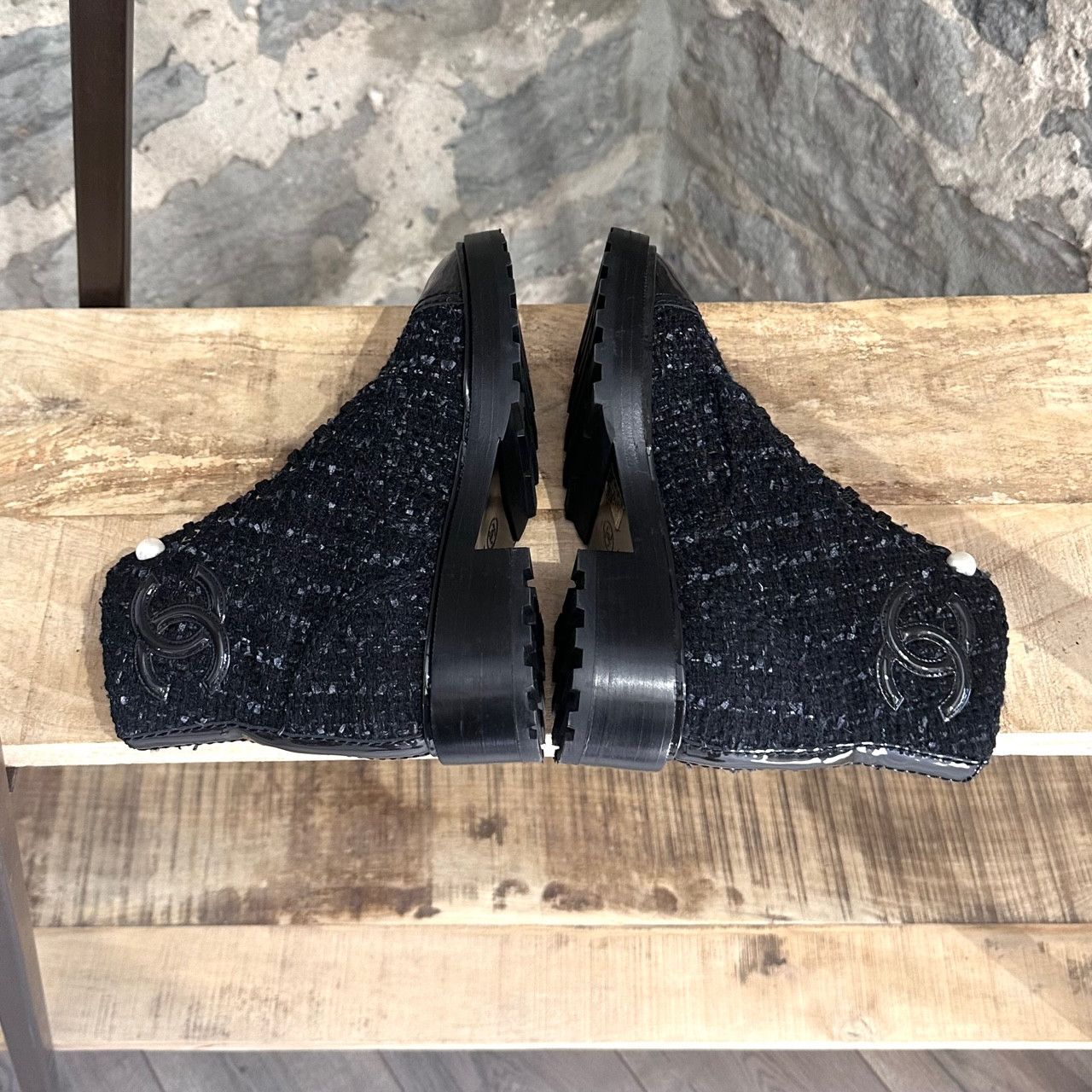 Chanel Chanel 2019 Interlocking CC Tweed Combat Boots Size US 7 / IT 37 - 7 Thumbnail