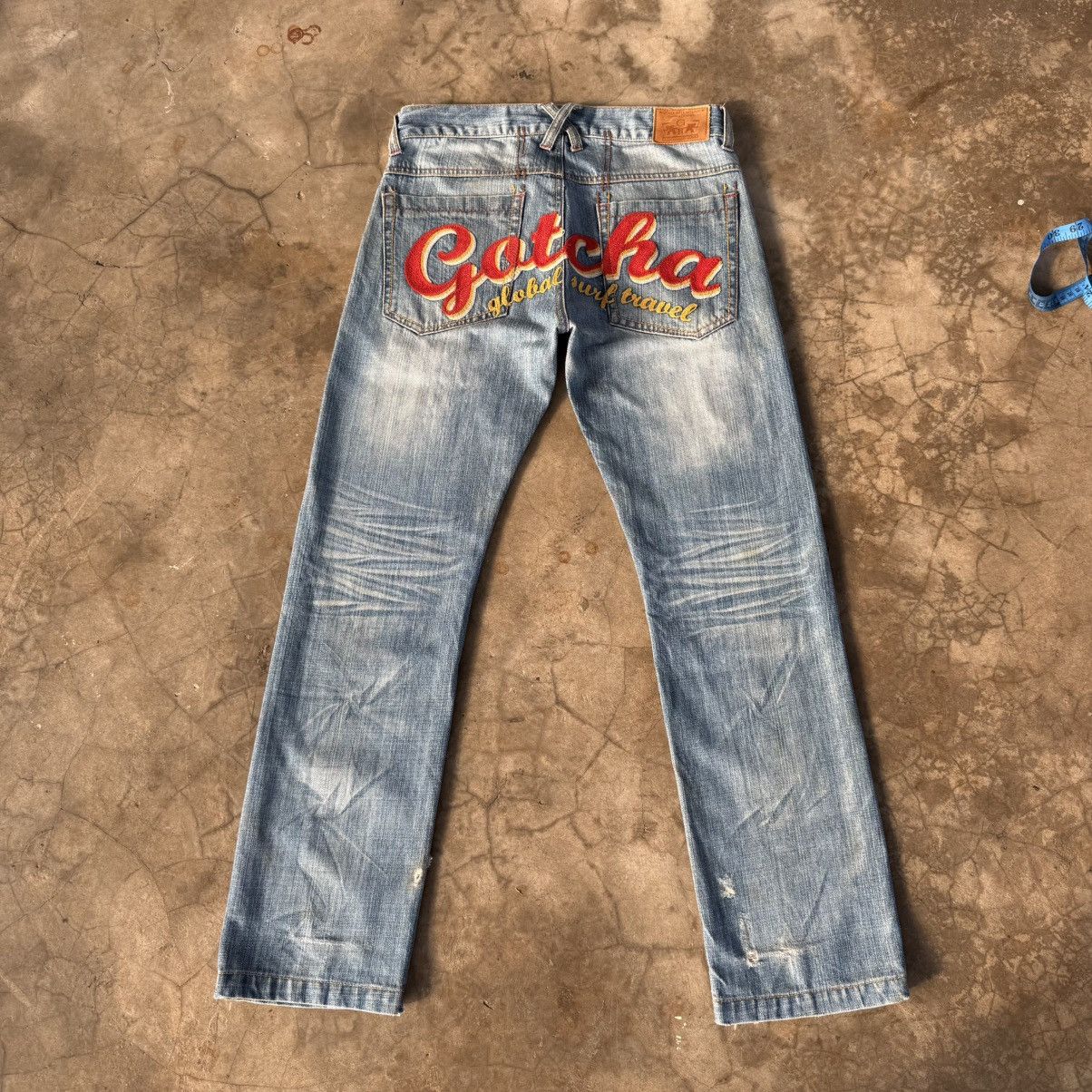 Gotcha W32x30 Vintage Gotcha Embroire Spell Out Denim Jean Size US 32 / EU 48 - 9 Thumbnail