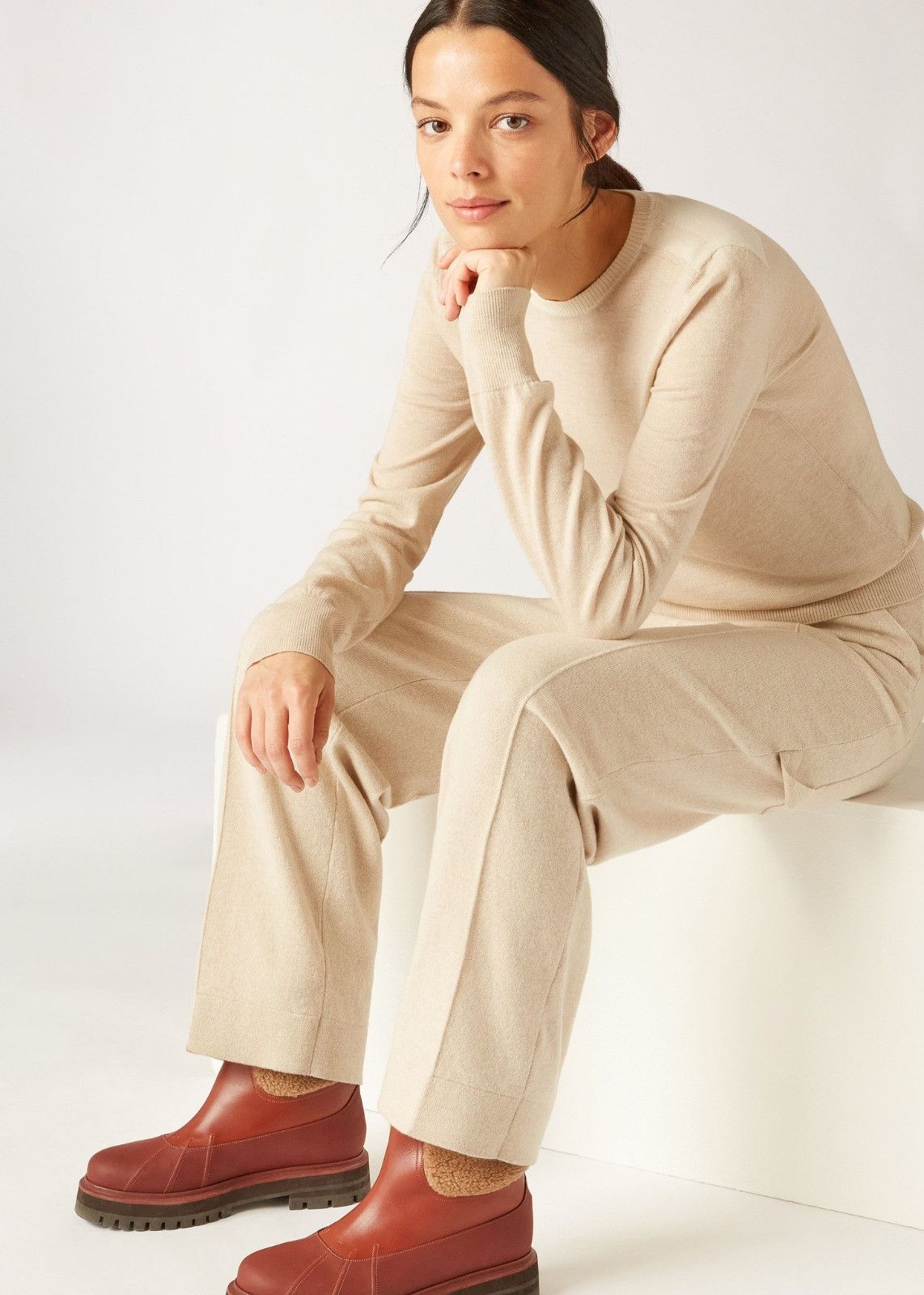 Loro Piana o1srvl11e1224 Plain Knit Cashmere Trouser in Beige Size 30" / US 8 / IT 44 - 3 Thumbnail