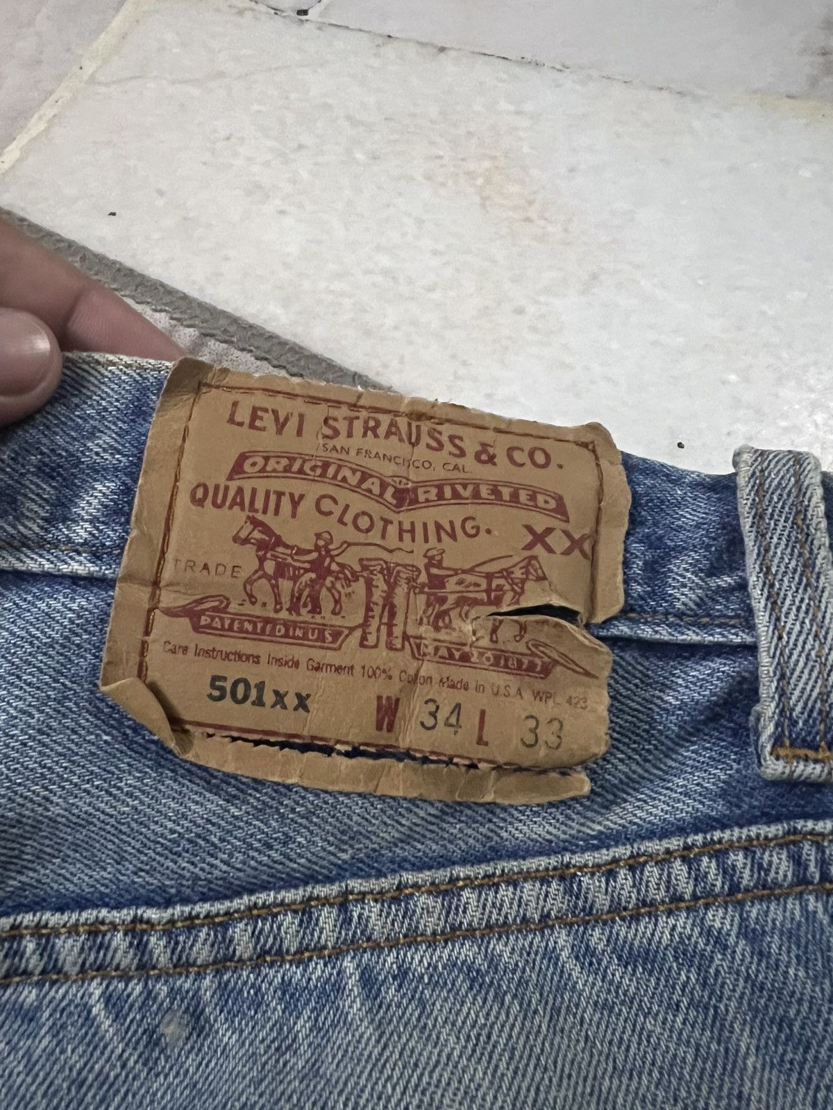 Levi's 💥Vintage 90’s Levis 501xx Distress Mud Wash Jean USA Size US 32 / EU 48 - 23 Thumbnail
