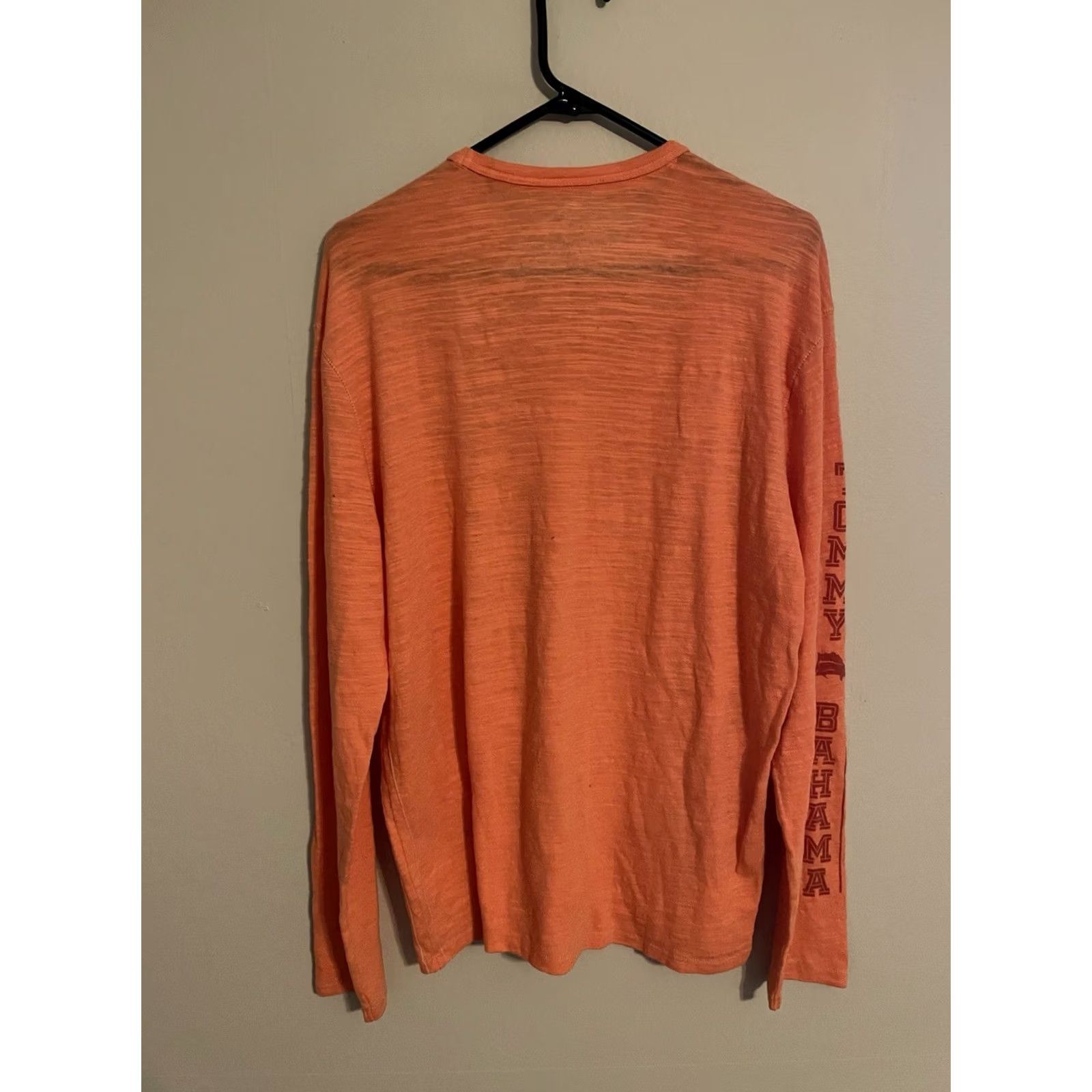 Tommy Bahama Tommy Bahama Orange Tri-Blend L/S Spellout Casual Shirt Mens Large Size US L / EU 52-54 / 3 - 4 Thumbnail