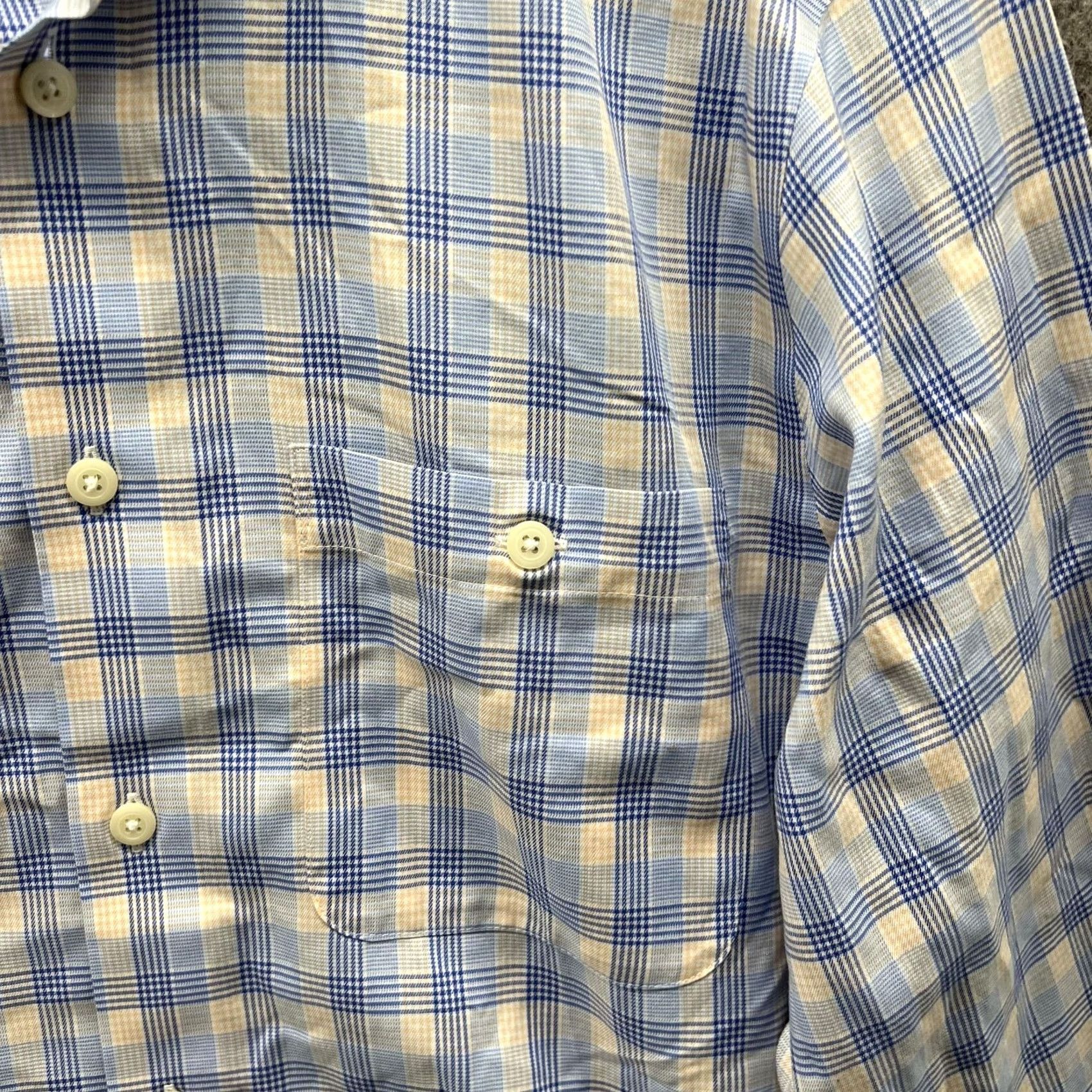 Orvis VINTAGE Orvis Shirt Men Medium Adult Blue Yellow Plaid Button-Down Preppy Casual, Button-Up, All Seasons, Regular fit, Wool? (Note: keep as Canvas) Size US M / EU 48-50 / 2 - 4 Thumbnail