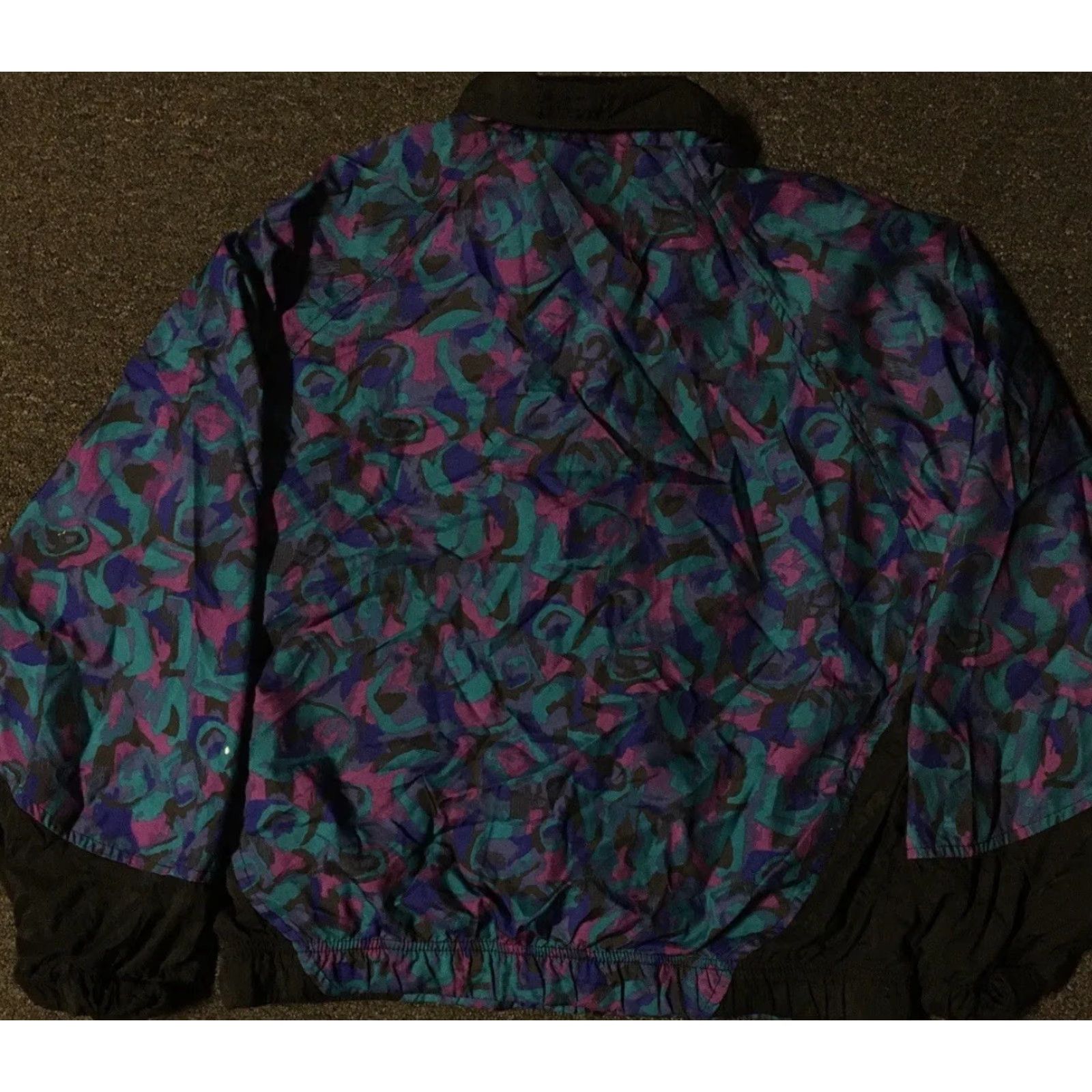 Reebok VINTAGE Reebok Abstract Art AOP Bomber Jacket Shirt Women M Blue 90s Hip Hop Vaporwave Art 80s USA USA Size M / US 6-8 / IT 42-44 - 5 Thumbnail