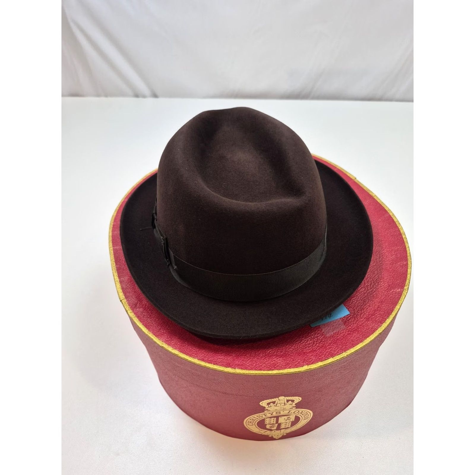 Vintage VINTAGE Christys' London Hat Fedora Mens 7 1/4 Brown Wool Felt Lined England Size ONE SIZE - 3 Thumbnail