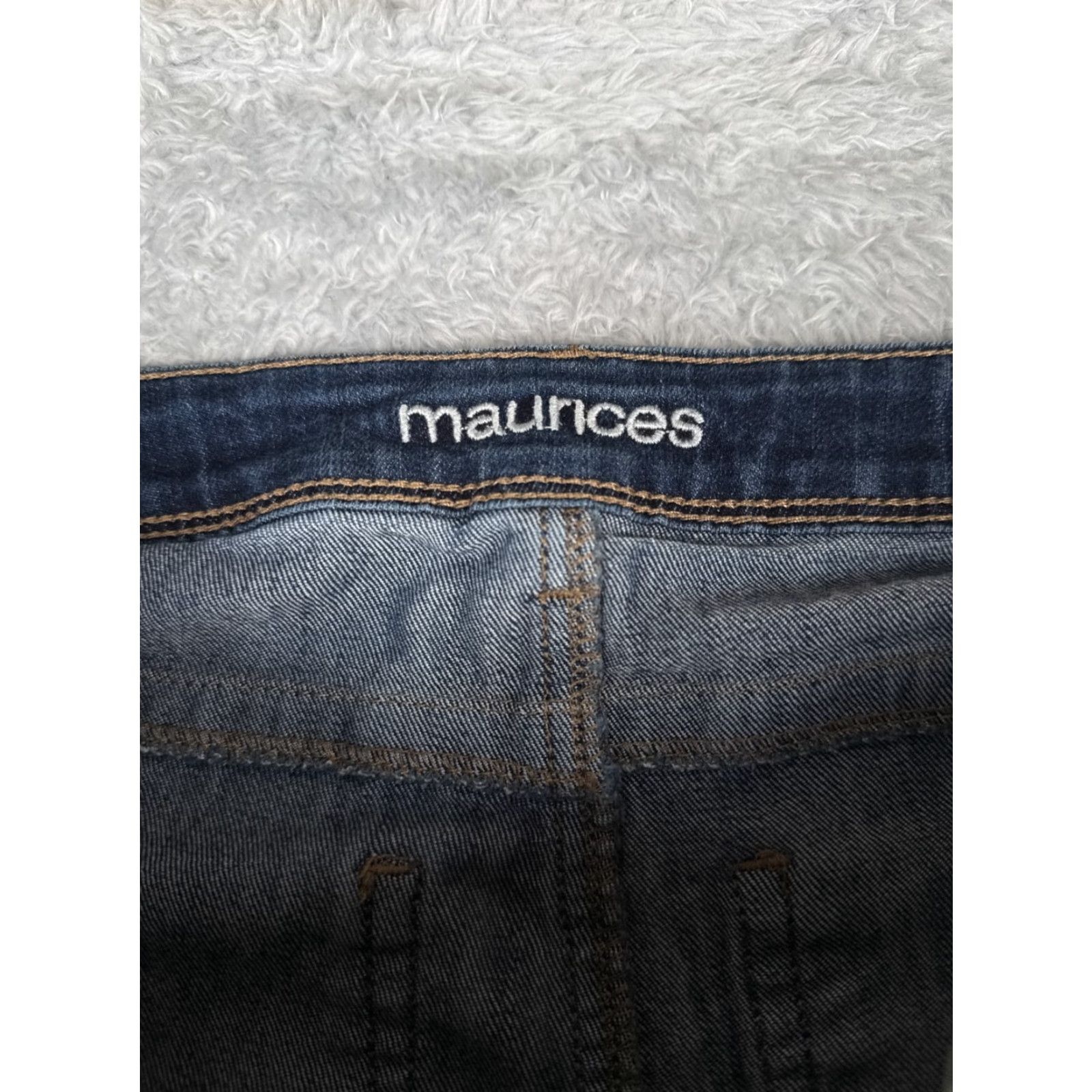 Vintage Maurices Jeans Women 8 Blue Denim Bootcut Low Rise 32x30 Cotton Blend 5-Pocket Zipper Distressed Medium Wash Size 30" / US 8 / IT 44 - 6 Thumbnail
