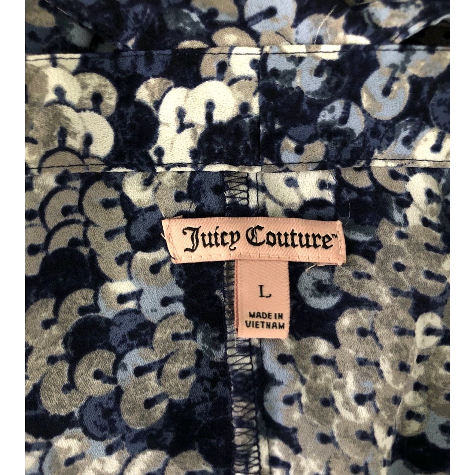 Juicy Couture Juicy Couture Blouse L Blue Geo Beaded V-Neck Cold Shoulder Back 90s Y2K Womens Size L / US 10 / IT 46 - 4 Thumbnail