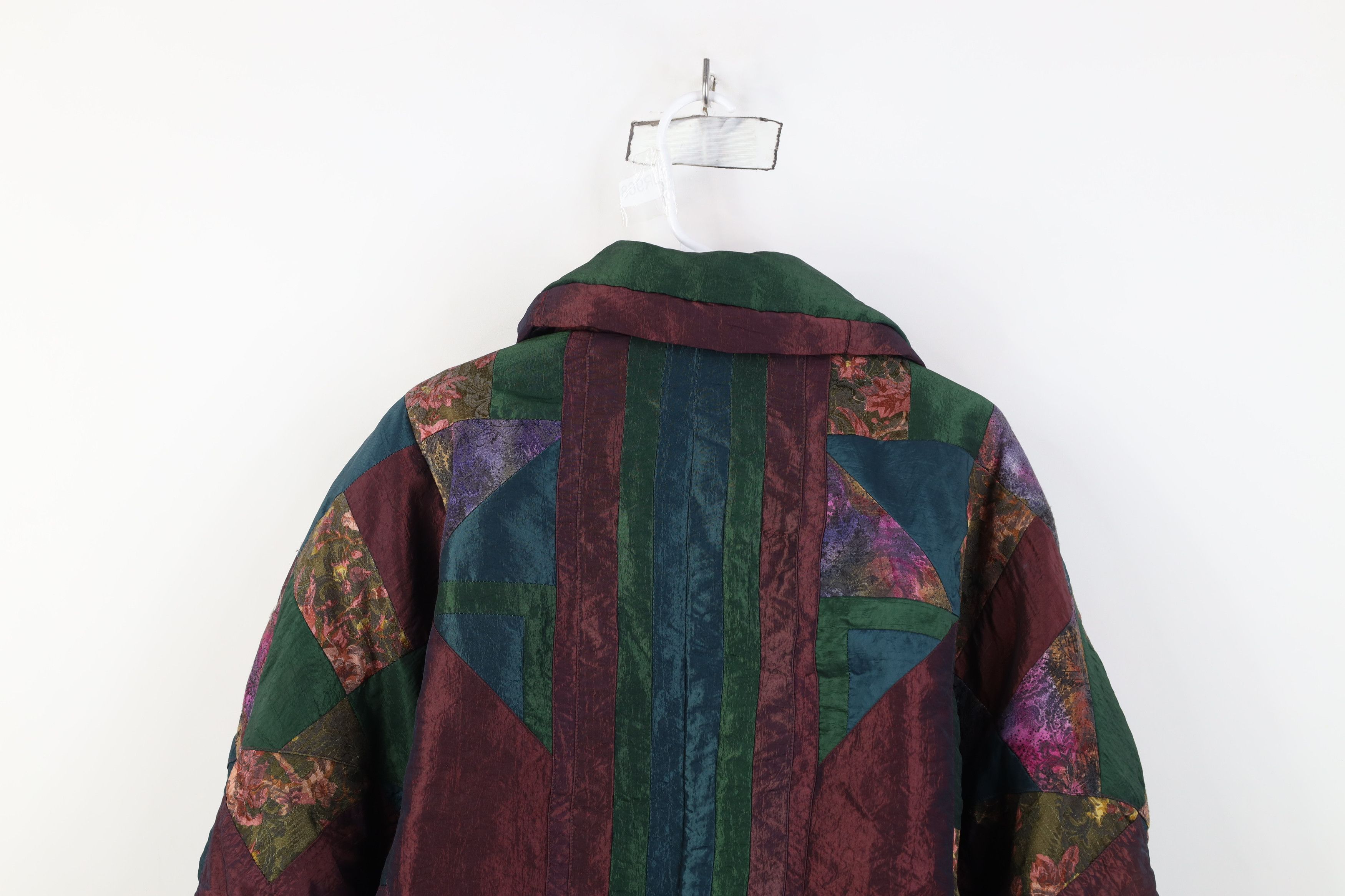 Vintage Vintage 90s Streetwear Patchwork Flower Bomber Jacket Size L / US 10 / IT 46 - 14 Thumbnail