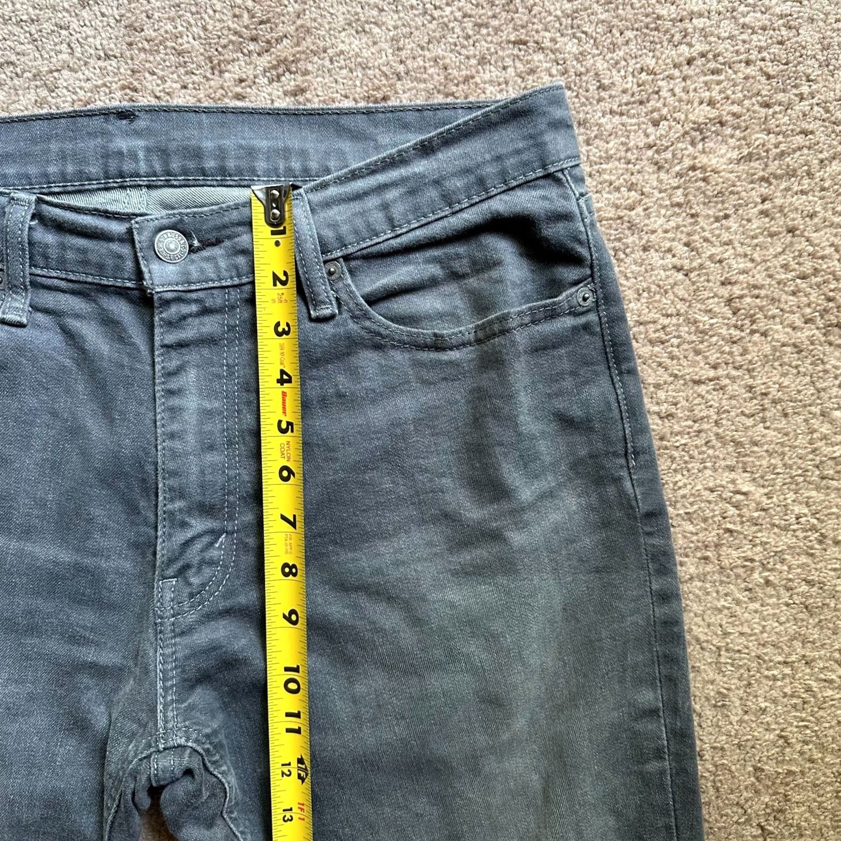 Levi's Levi's Jeans Mens 34x31 Slim Straight Mid Rise Grey Light Wash Denim Size US 34 / EU 50 - 7 Thumbnail