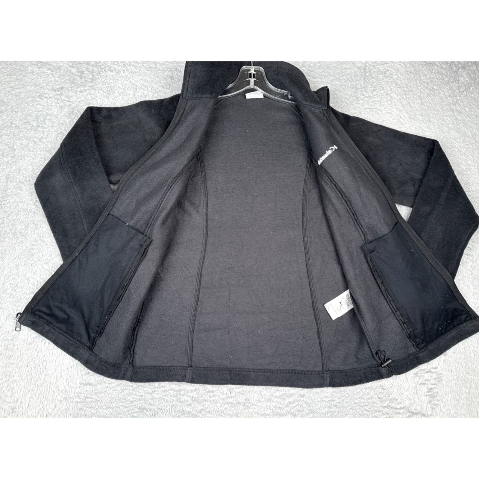 Vintage Columbia Jacket Women Small Black Full Zip Pockets Mock Neck Polyester Fleece Lightweight Casual Outdoor Size S / US 4 / IT 40 - 2 Thumbnail