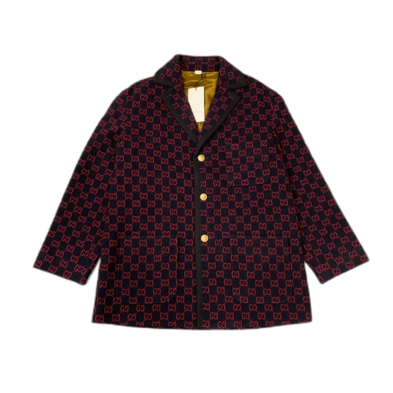 Gucci Gucci Double G Printed Blazer Coat-2506 Size US L / EU 52-54 / 3 - 1 Thumbnail