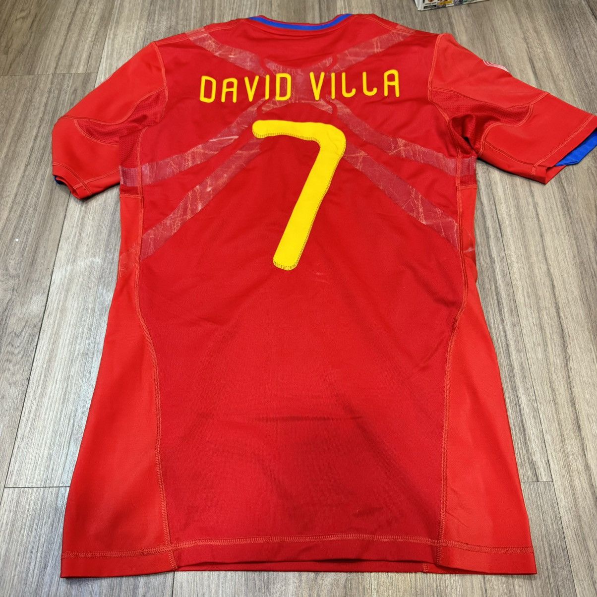Adidas Spain 10/11 player issue home shirt #7 David Villa Size US L / EU 52-54 / 3 - 2 Thumbnail