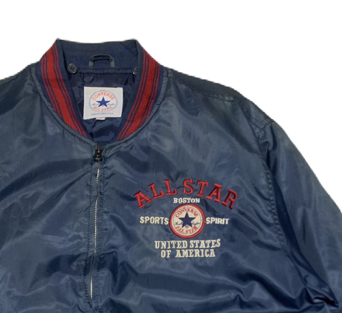 Converse Vintage 90s Trashed Converse Bomber Jacket Sun Faded Size US L / EU 52-54 / 3 - 2 Thumbnail