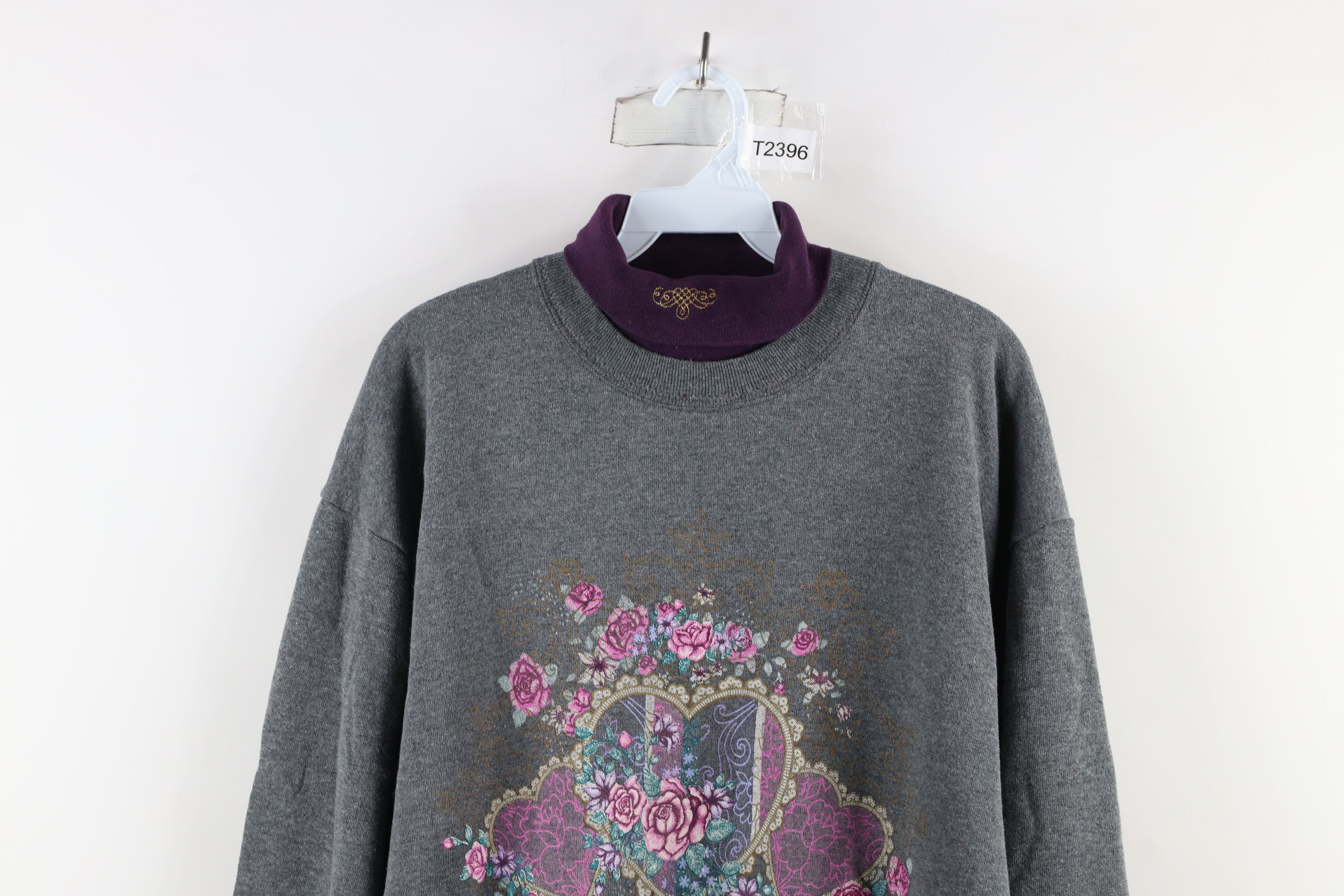 Vintage Vintage 90s Country Primitive Turtleneck Sweatshirt USA Size L / US 10 / IT 46 - 2 Thumbnail