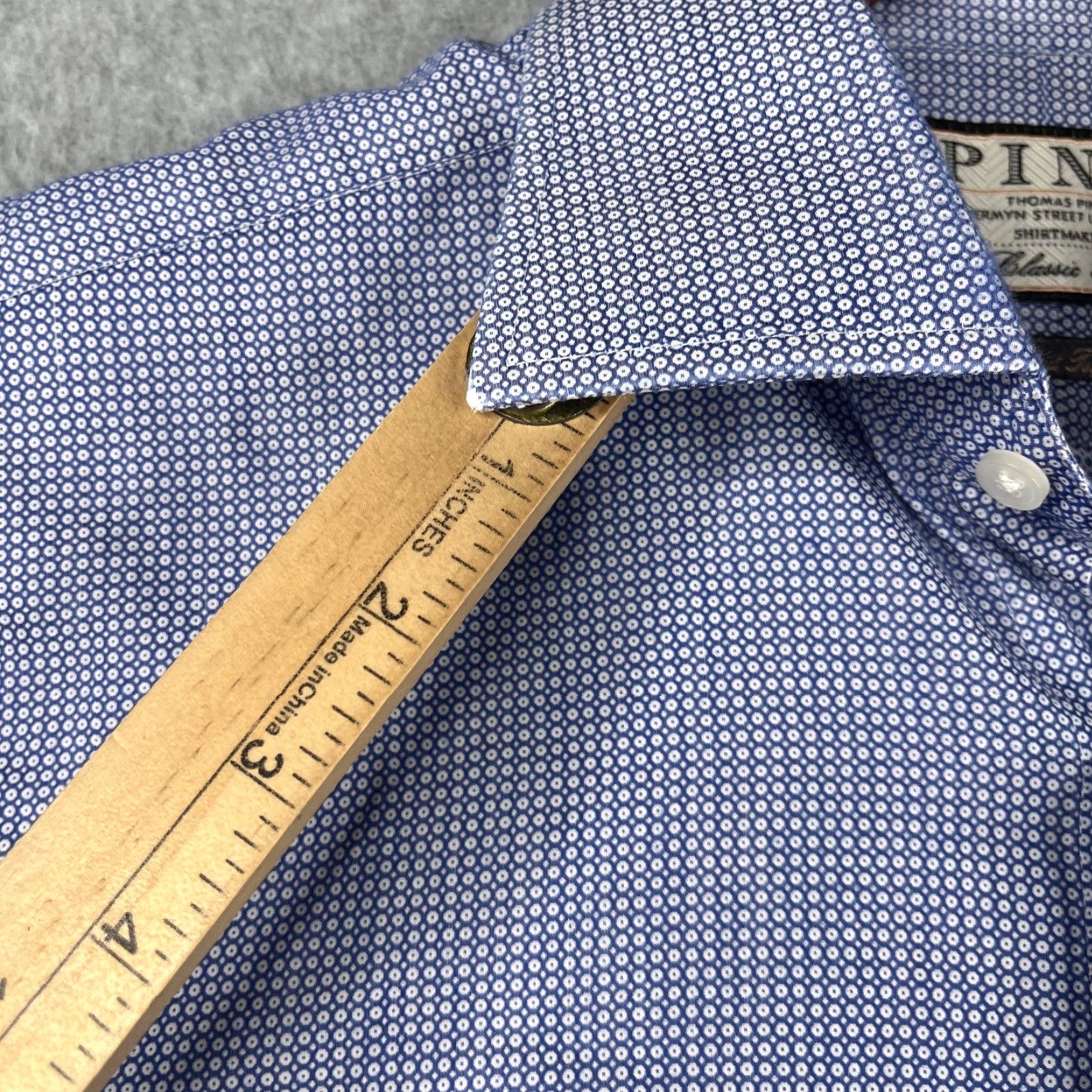 Vintage Thomas Pink About Town Button Up Long Sleeve Shirt Mens 16 Blue Geometric Casual Size US L / EU 52-54 / 3 - 6 Thumbnail
