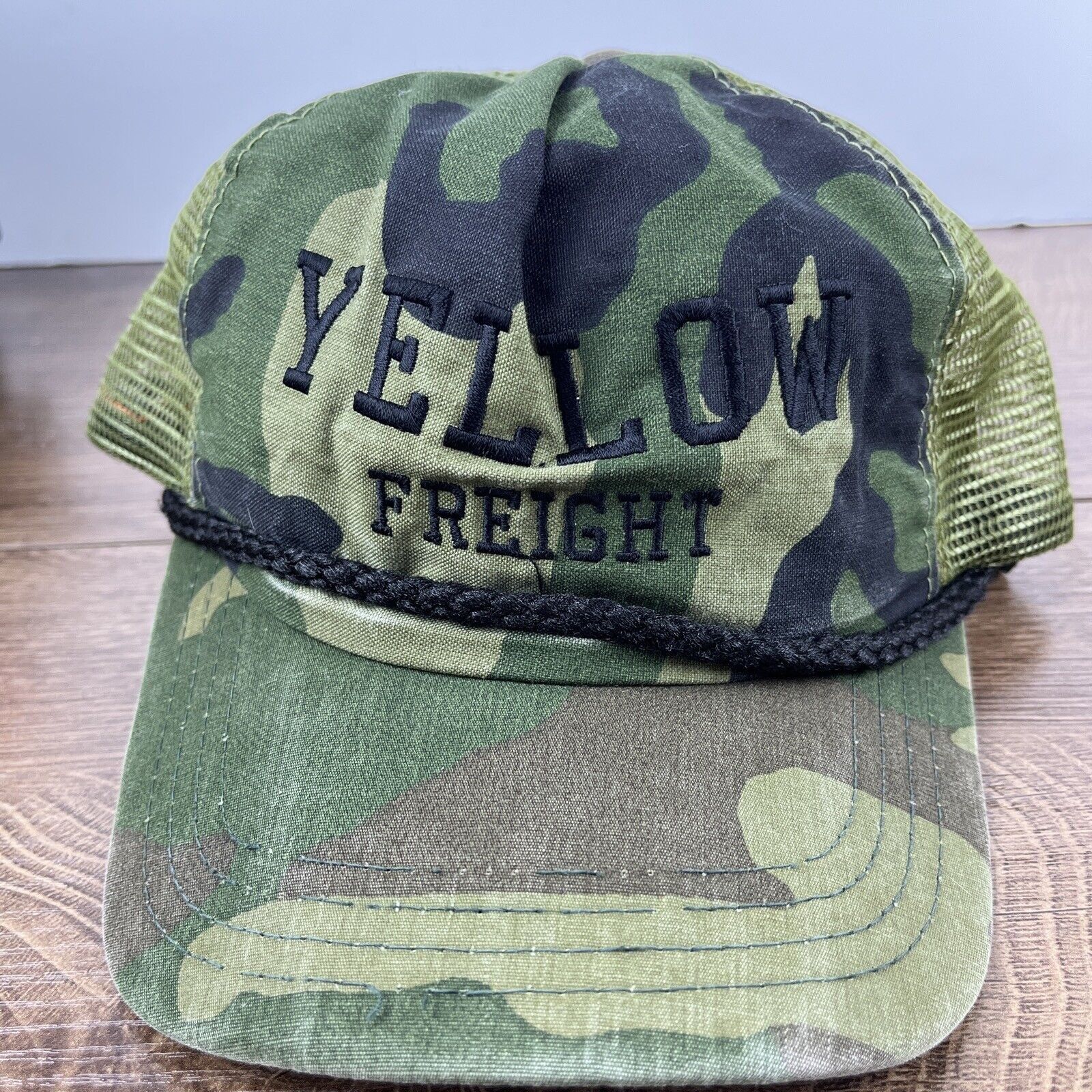 Other Yellow Freight Snapback Hat Camo Green Hat Adjustable Green Size ONE SIZE - 5 Thumbnail