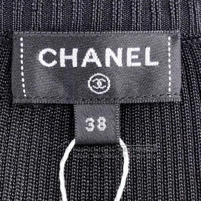 Chanel Chanel 23S black ruffled V-neck short sleeves Size XS / US 0-2 / IT 36-38 - 5 Thumbnail