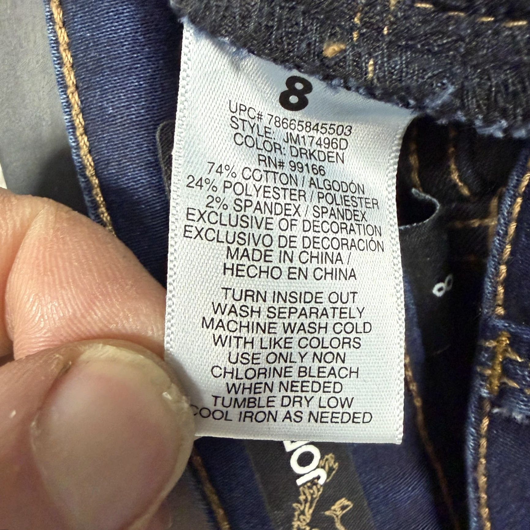 Jordache Jordache Jeans Womens 8 30x29 Dark Blue Denim Super Skinny 5-Pocket Regular Rise Mid Stretch Size 30" / US 8 / IT 44 - 7 Thumbnail