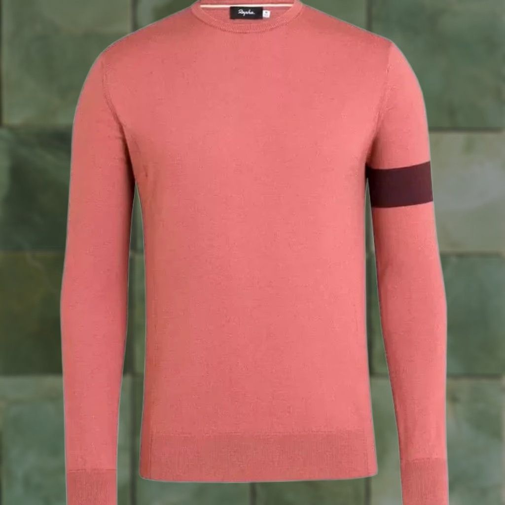 Rapha Rapha Casual Merino Wool Blend Crew Neck Knit Jumper Sweater Cycling Zip pocket XL Coral Women/Men? Size US XL / EU 56 / 4 - 1 Thumbnail
