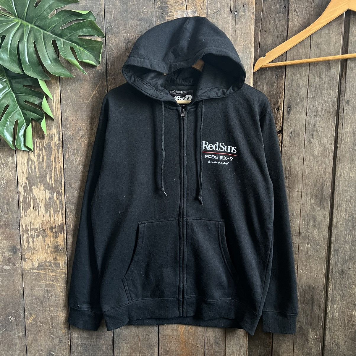 image of Vintage Initial D Redsun Fc3S Rx7 Hoodie in Black, Men's (Size Medium)