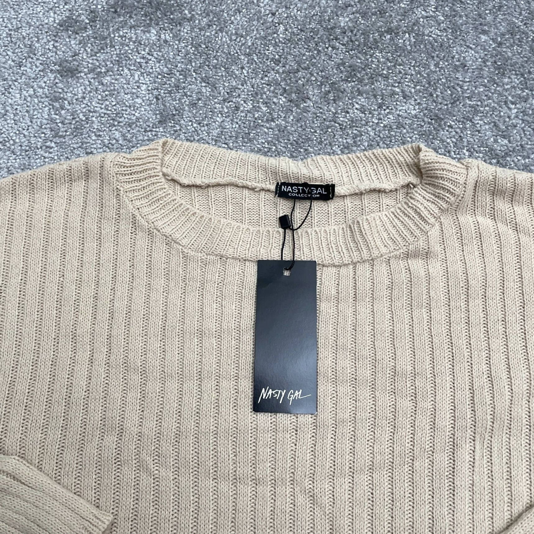 AQUA Nasty Gal Lounge Sweater Pullover Womens Plus Size 14/16 Gray Crew Neck NWT New Size XL / US 12-14 / IT 48-50 - 3 Thumbnail
