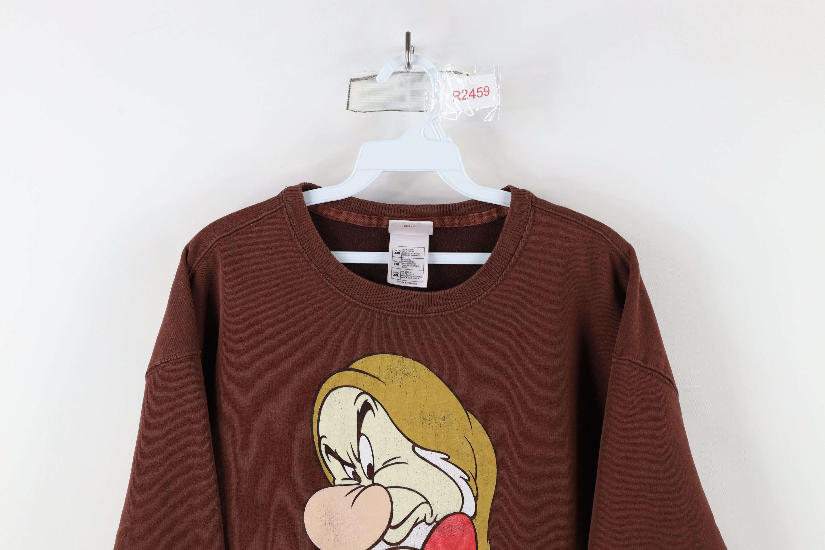 Disney Vintage 90s Disney Snow White Grumpy Dwarf Sweatshirt Size US XXL / EU 58 / 5 - 2 Thumbnail